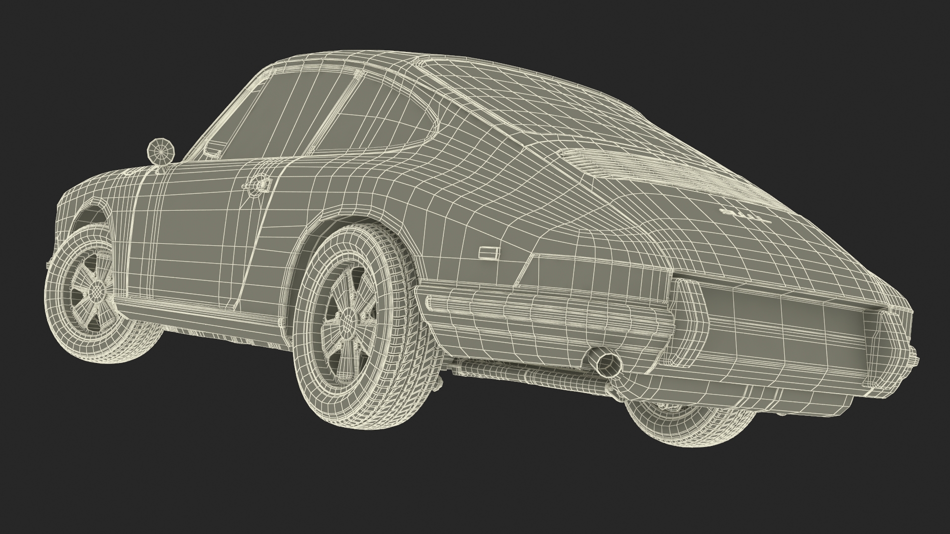 Porsche 911 1968 Blue Rigged for Cinema 4D 3D