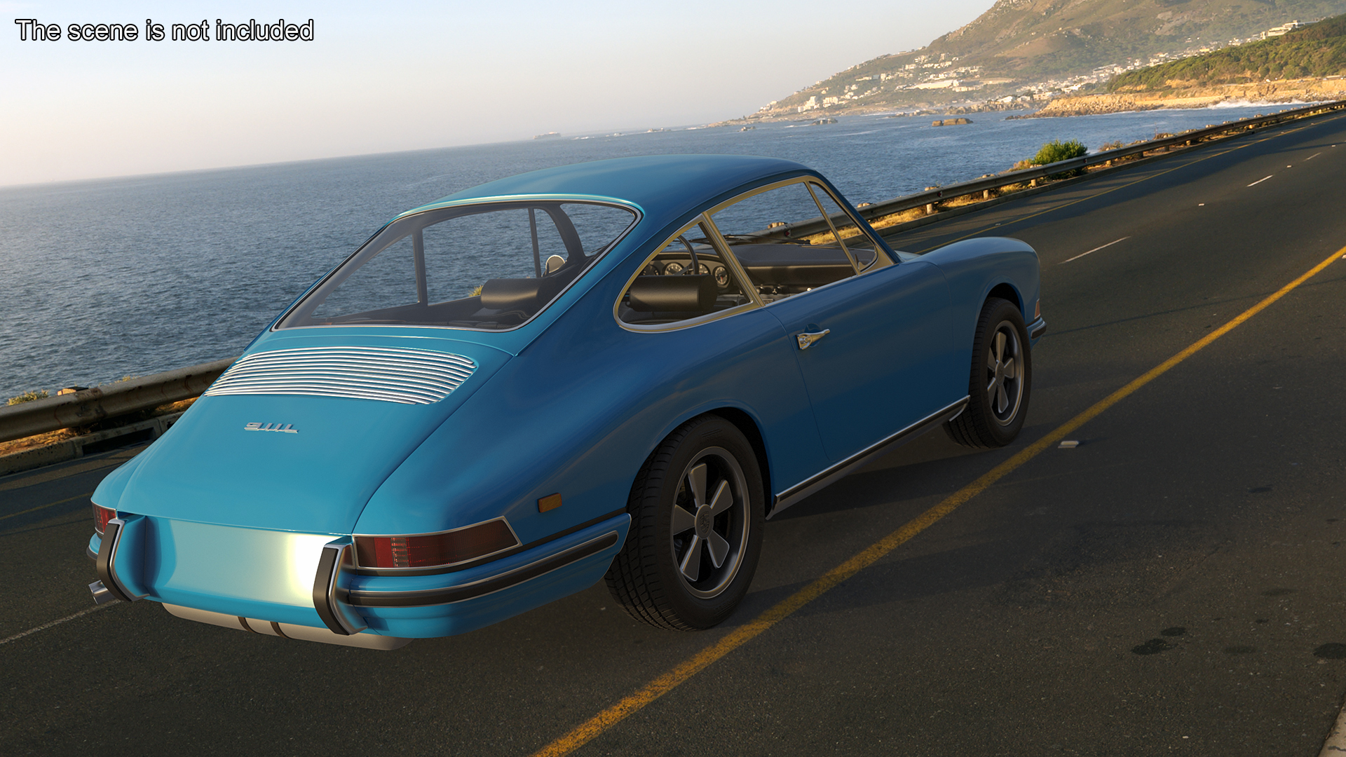 Porsche 911 1968 Blue Rigged for Cinema 4D 3D