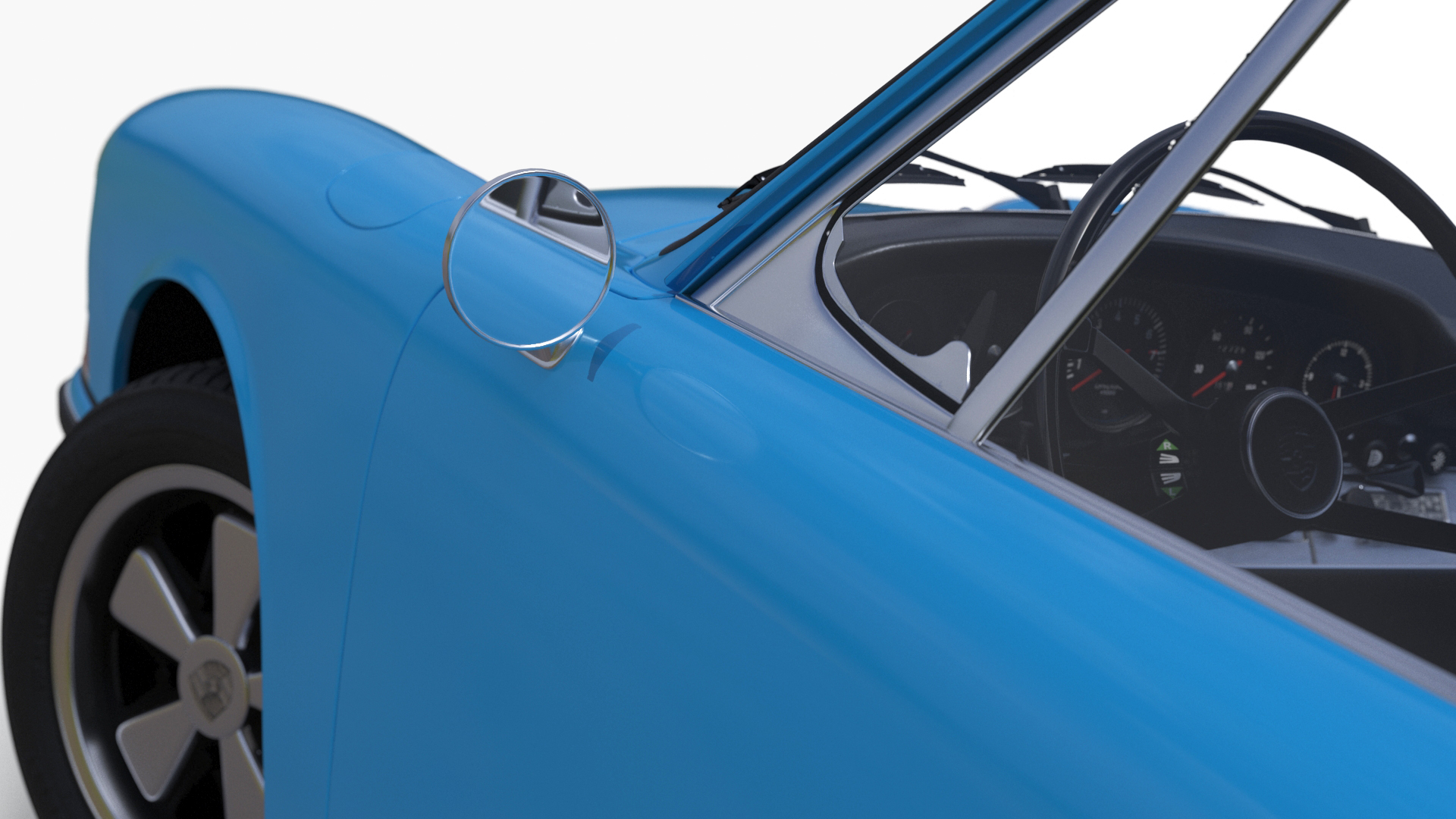 Porsche 911 1968 Blue Rigged for Cinema 4D 3D