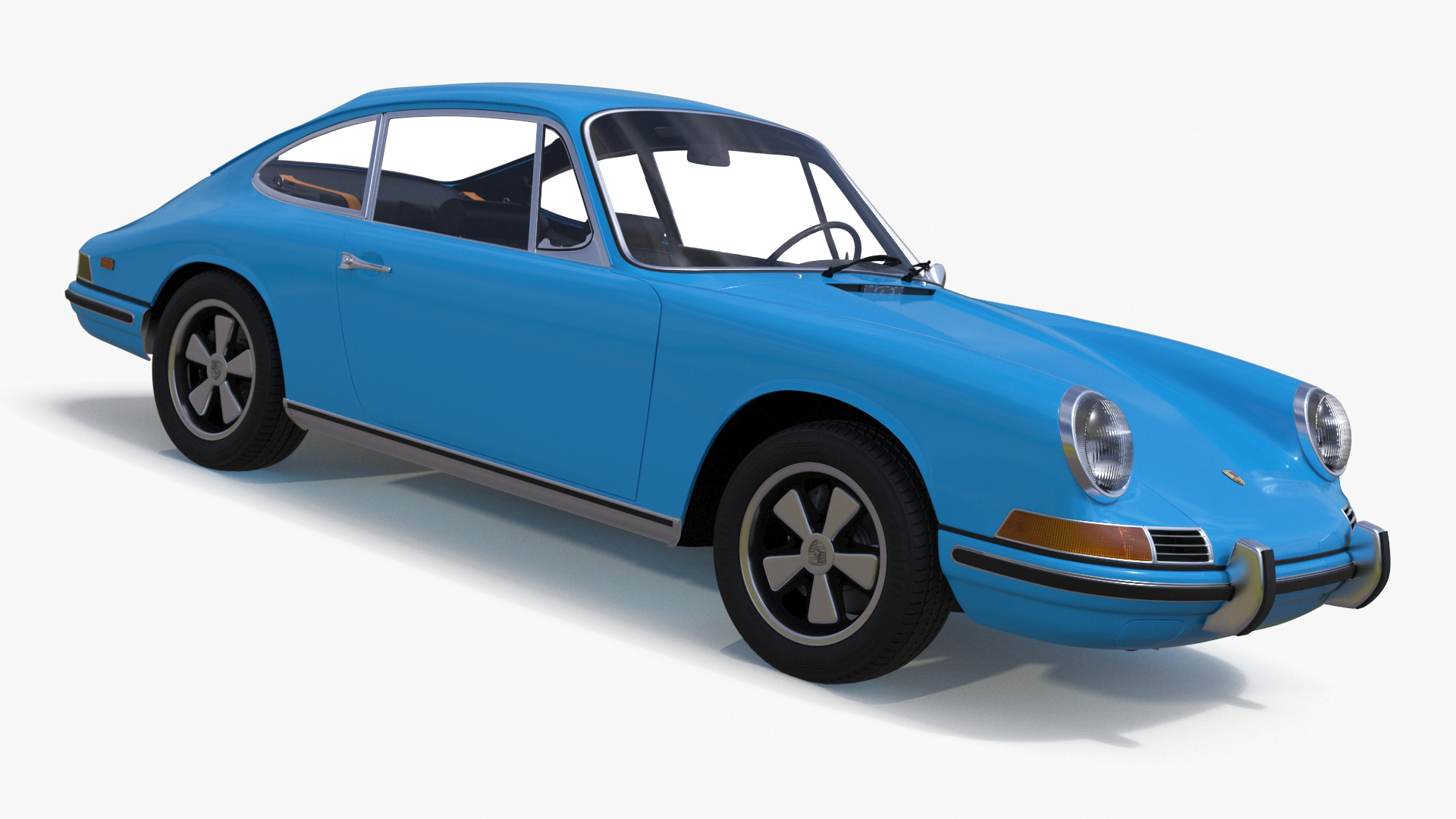 Porsche 911 1968 Blue Rigged for Cinema 4D 3D