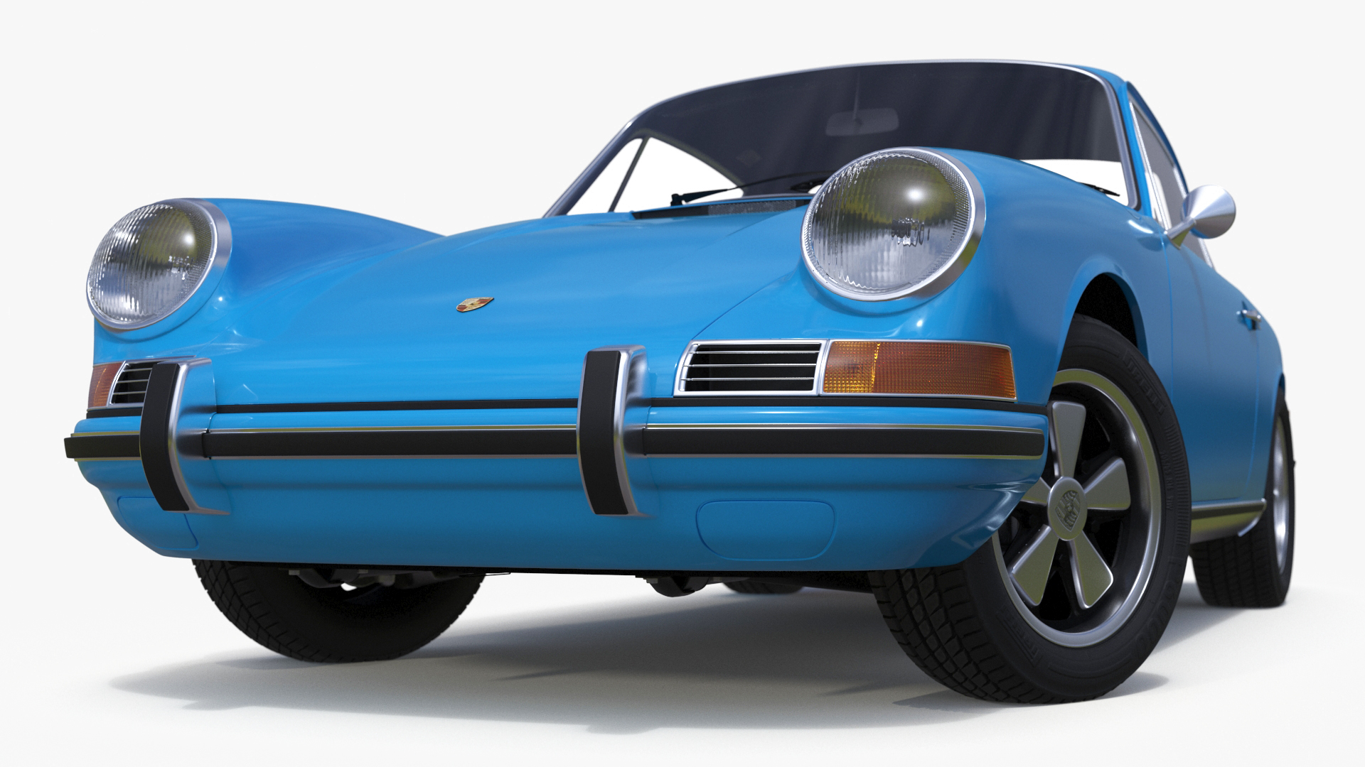 Porsche 911 1968 Blue Rigged for Cinema 4D 3D