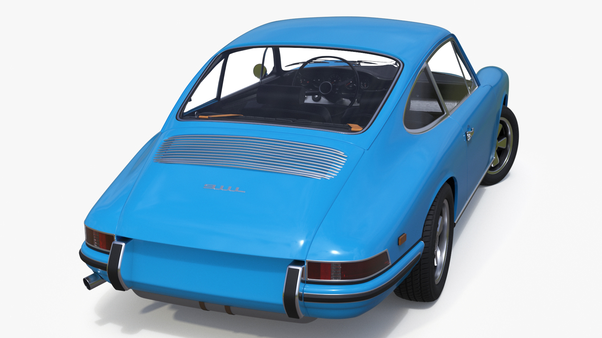 Porsche 911 1968 Blue Rigged for Cinema 4D 3D