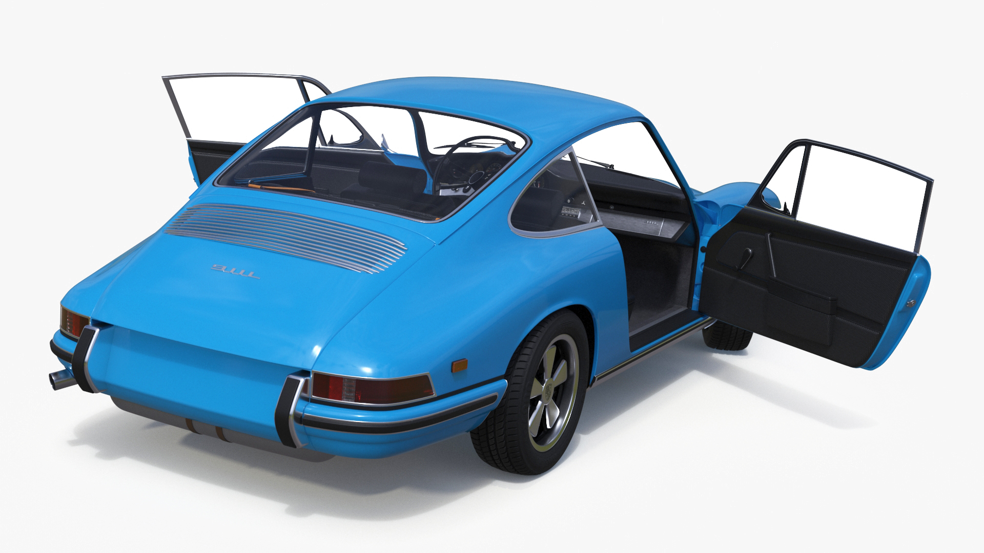Porsche 911 1968 Blue Rigged for Cinema 4D 3D