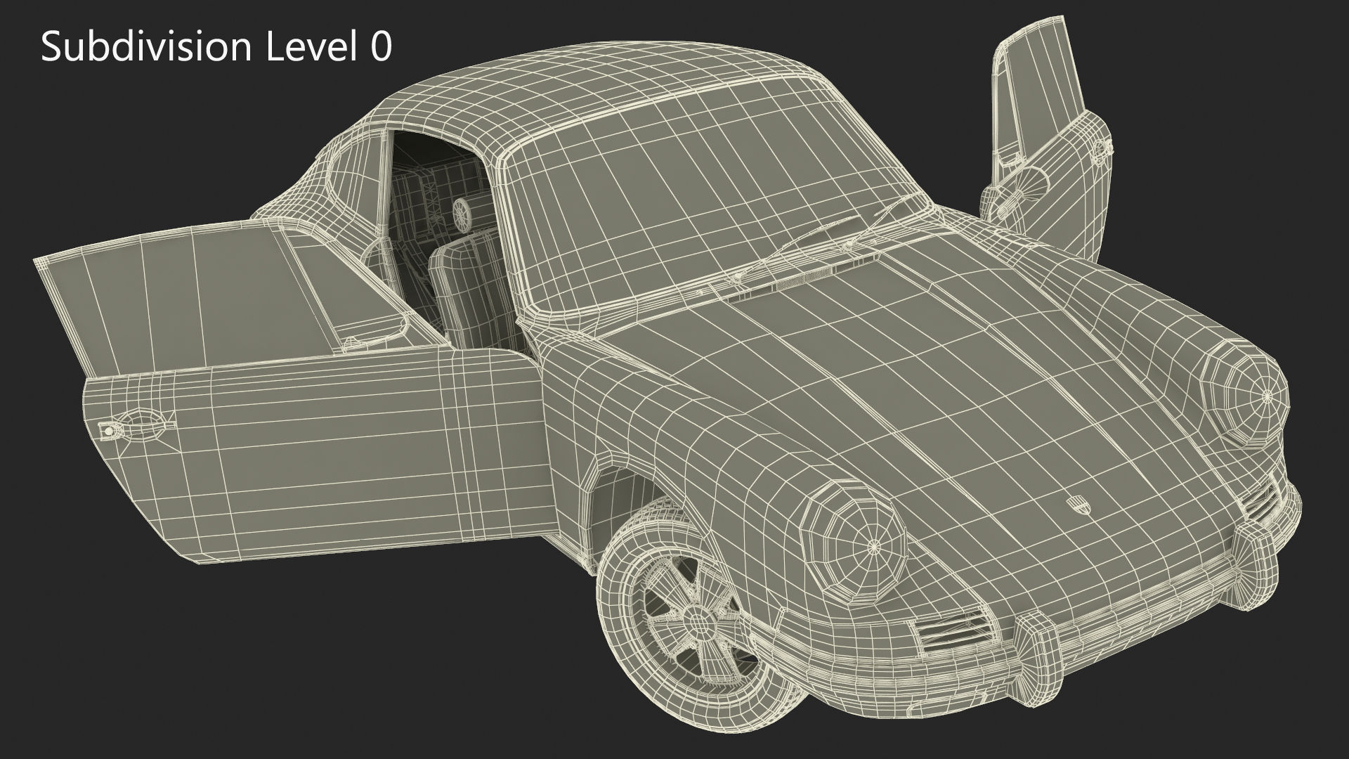 Porsche 911 1968 Blue Rigged for Cinema 4D 3D