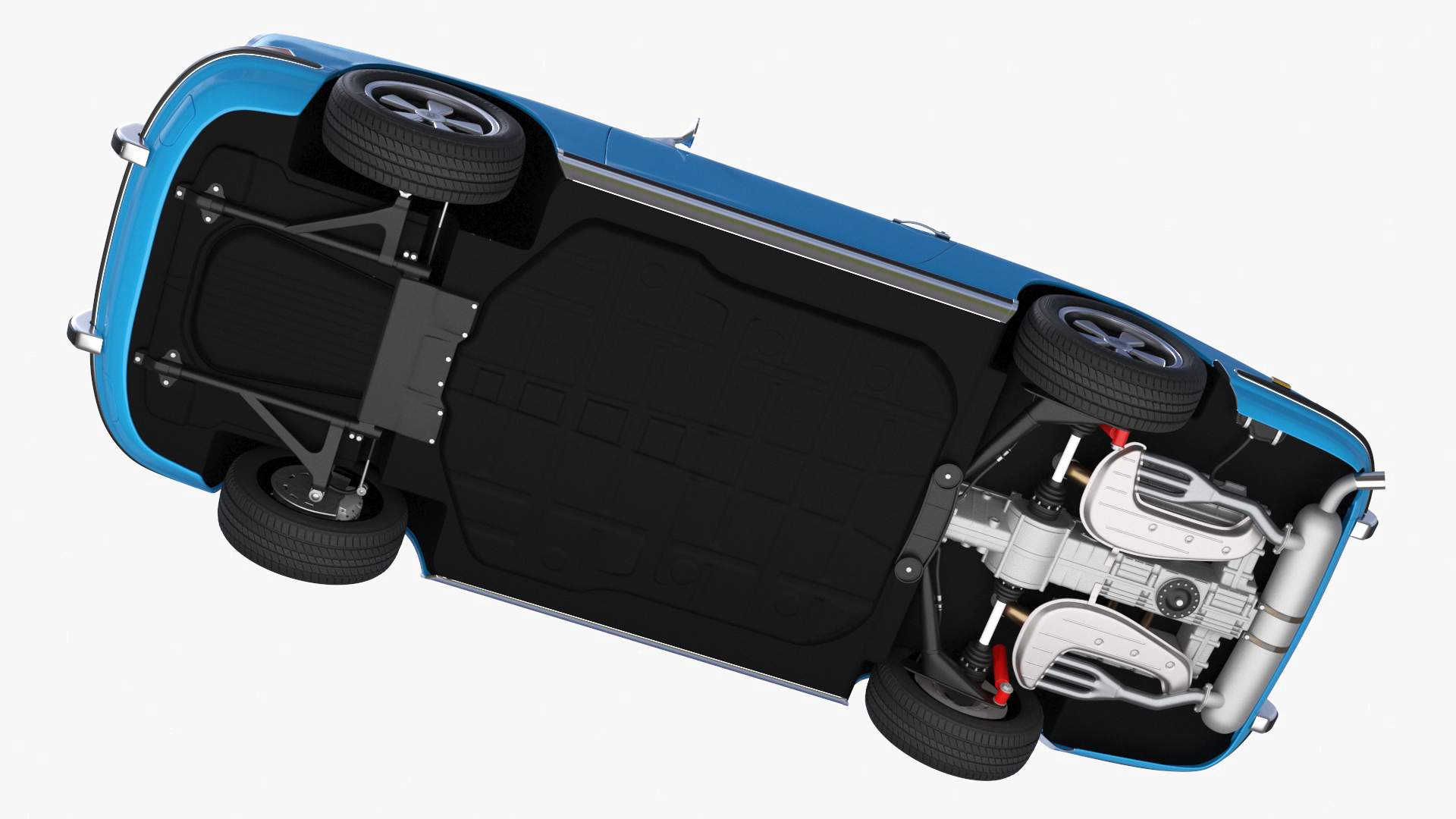 Porsche 911 1968 Blue Rigged for Cinema 4D 3D