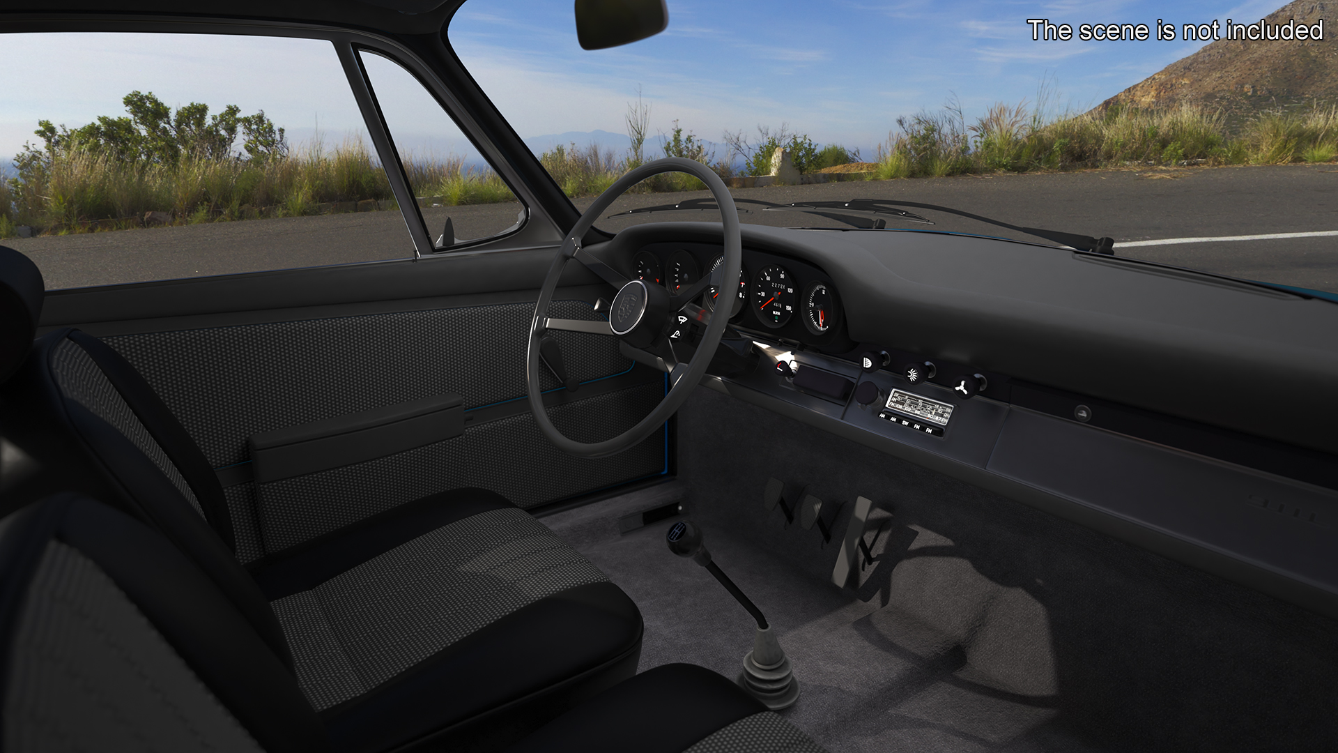 Porsche 911 1968 Blue Rigged for Cinema 4D 3D