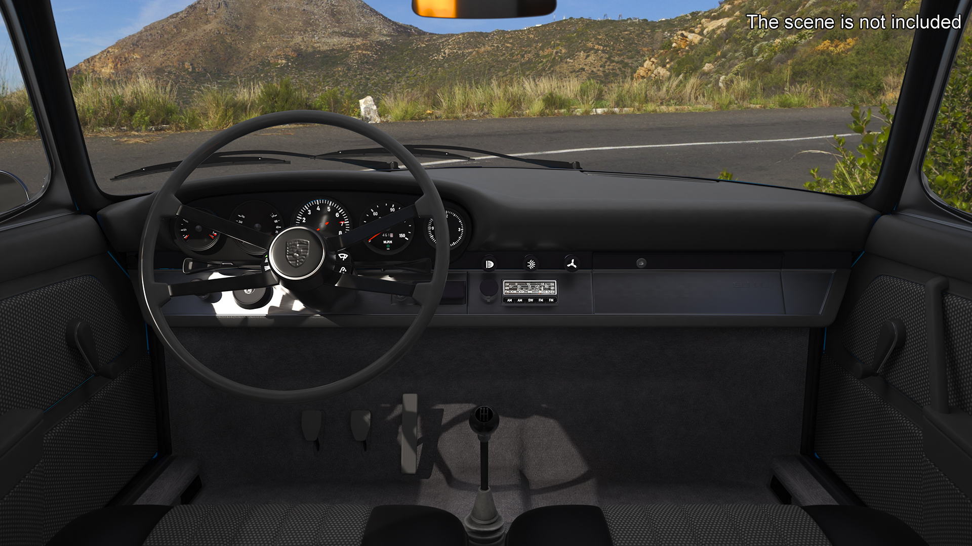 Porsche 911 1968 Blue Rigged for Cinema 4D 3D