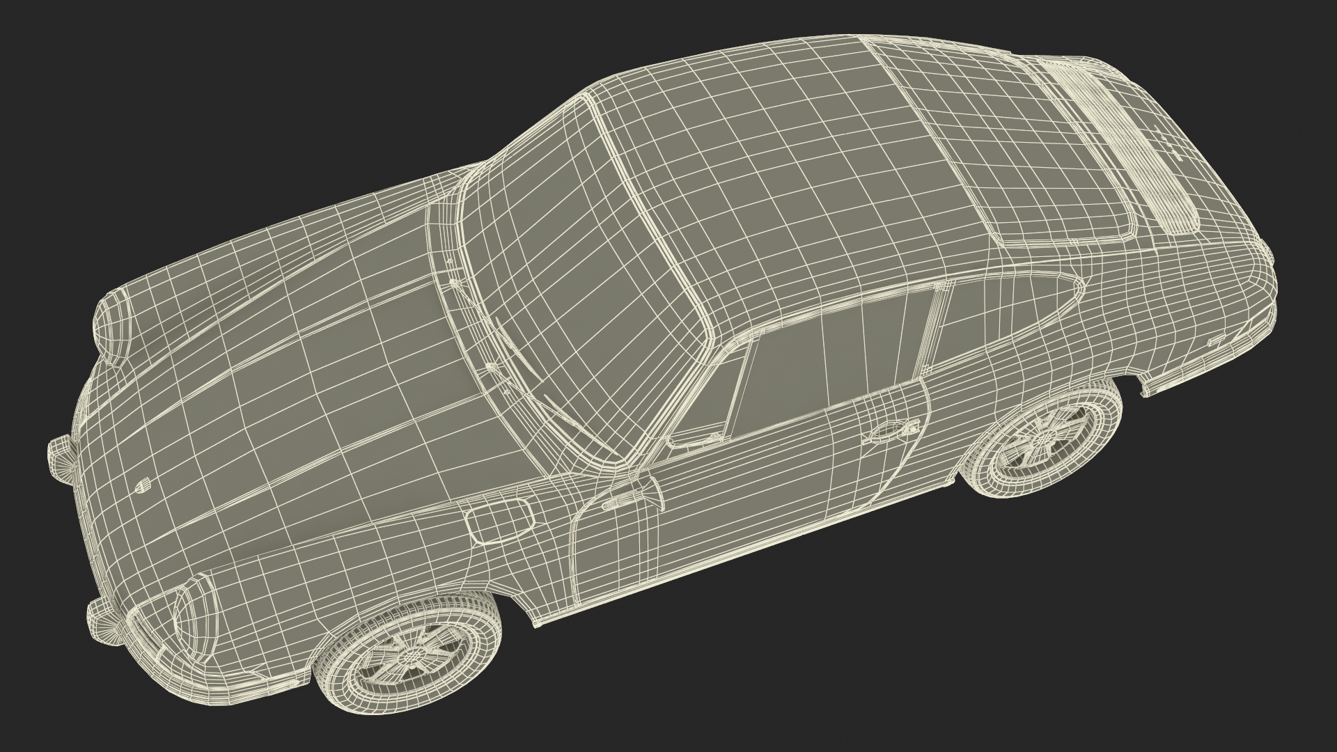 Porsche 911 1968 Blue Rigged for Cinema 4D 3D