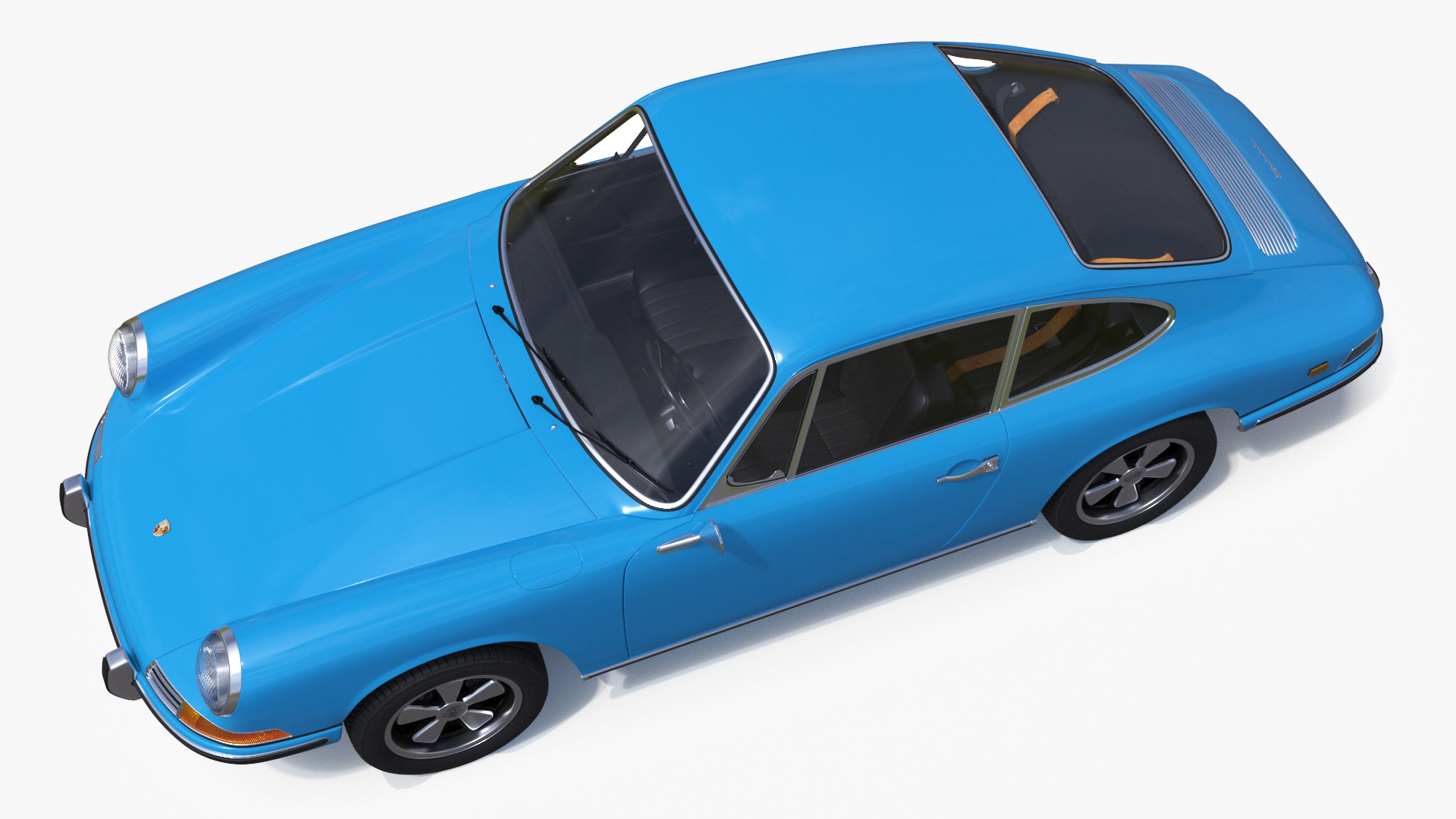 Porsche 911 1968 Blue Rigged for Cinema 4D 3D