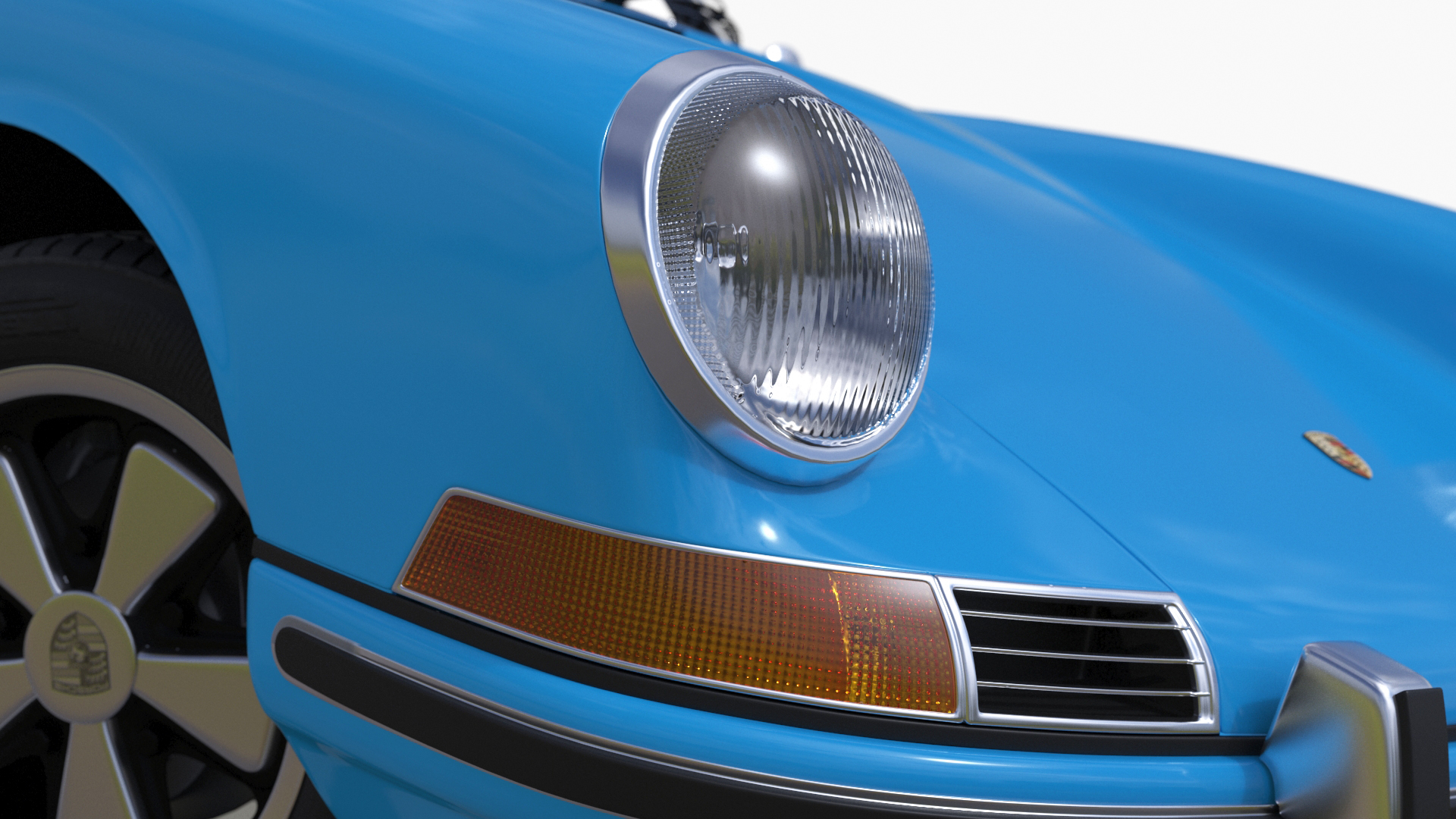 Porsche 911 1968 Blue Rigged for Cinema 4D 3D