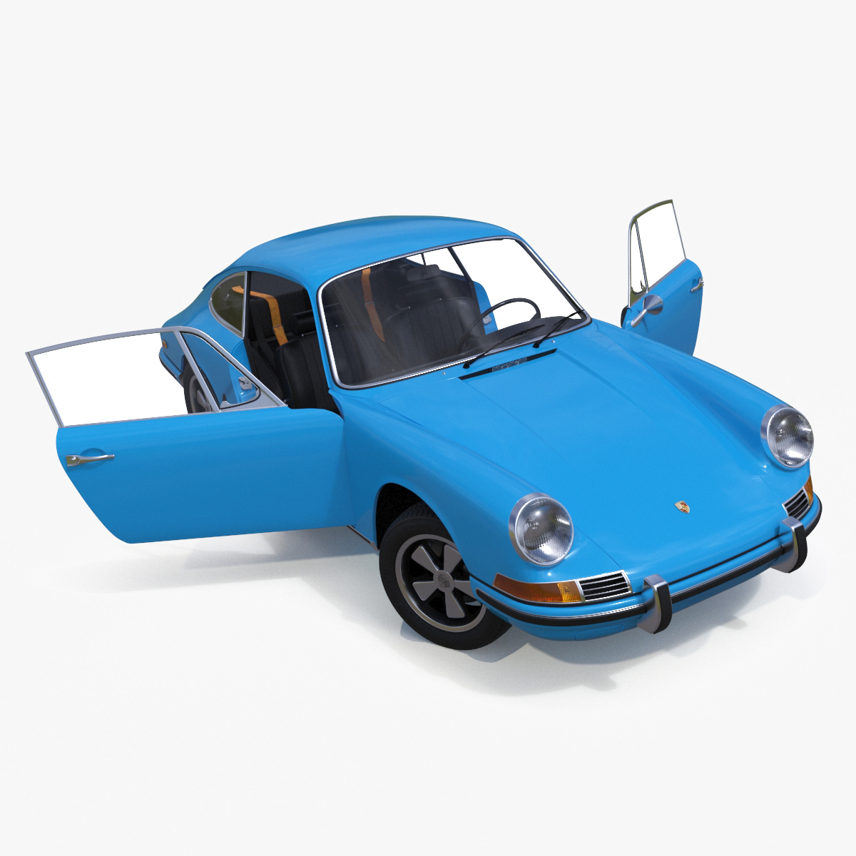 Porsche 911 1968 Blue Rigged for Cinema 4D 3D