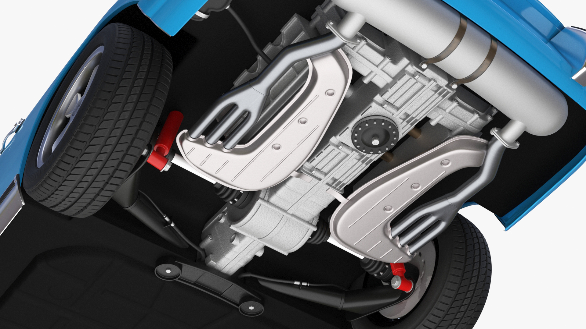Porsche 911 1968 Blue Rigged for Cinema 4D 3D