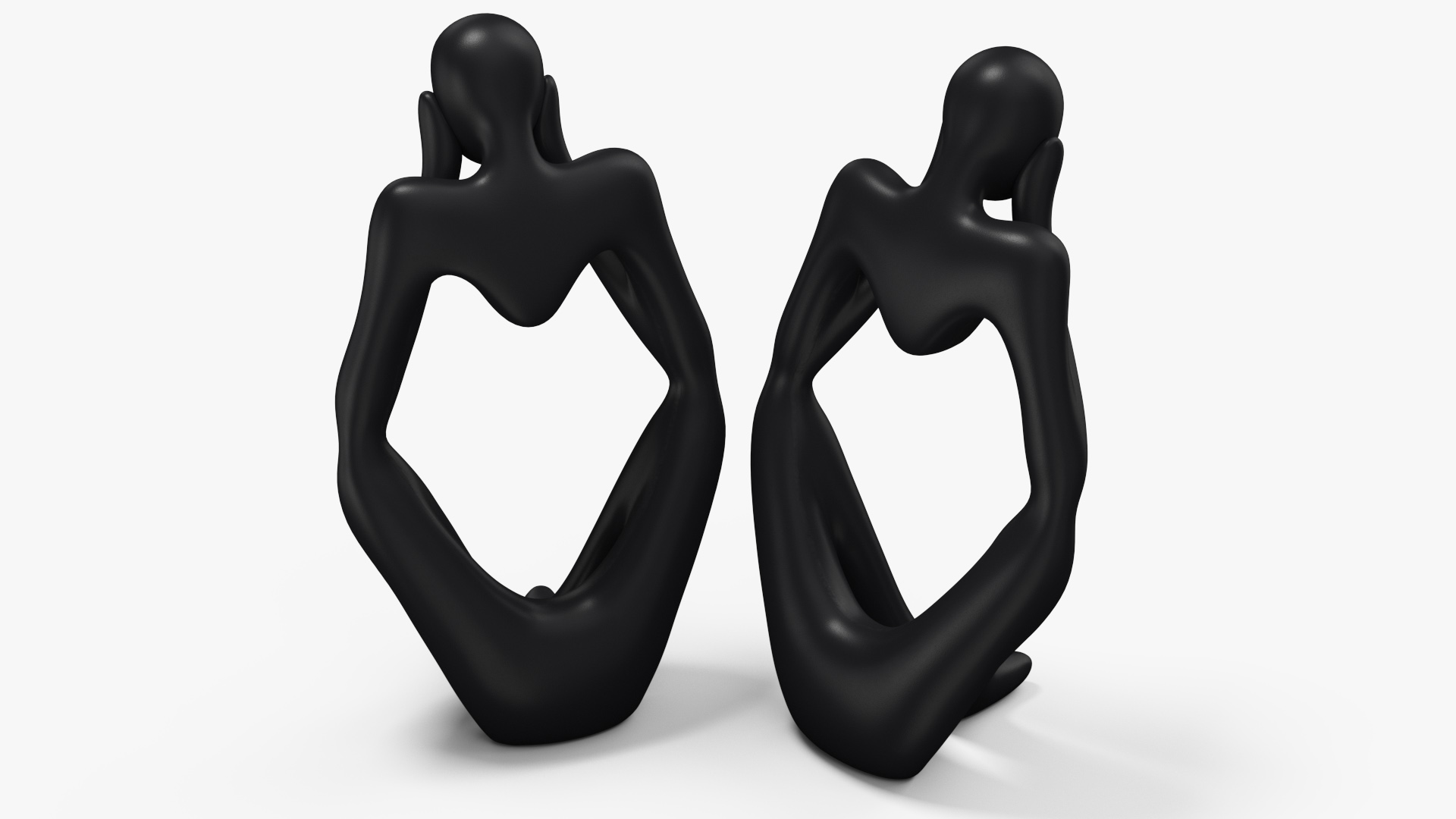 Stylized Human Figurine Black 3D model
