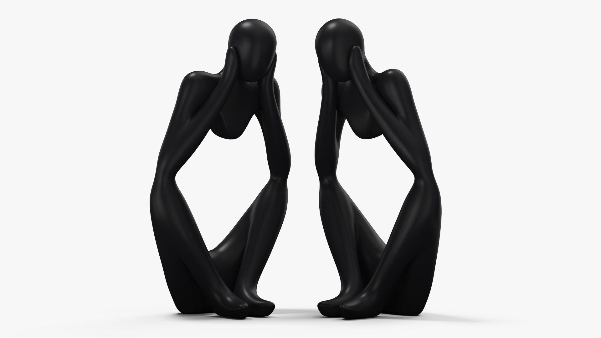 Stylized Human Figurine Black 3D model