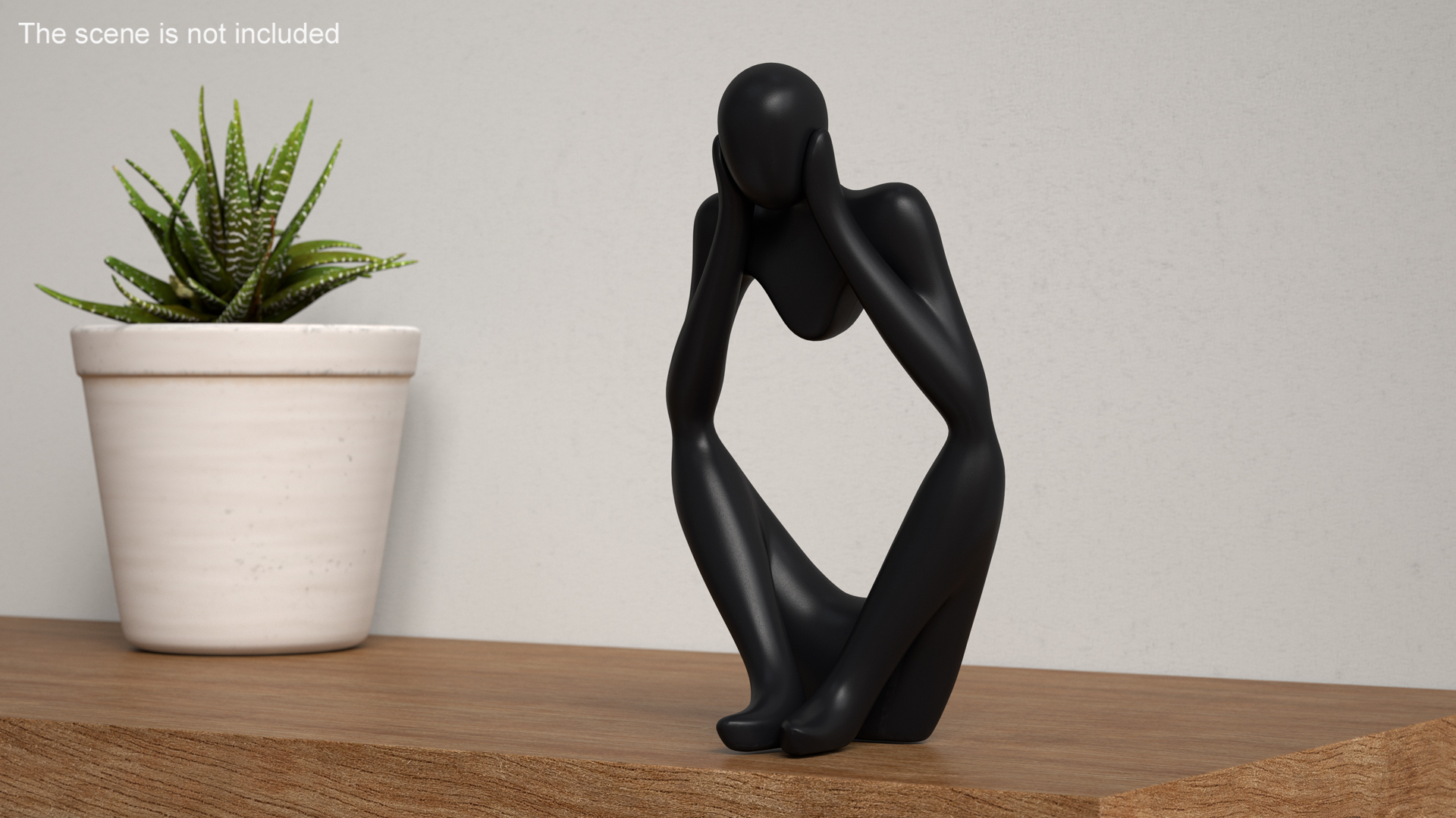 Stylized Human Figurine Black 3D model