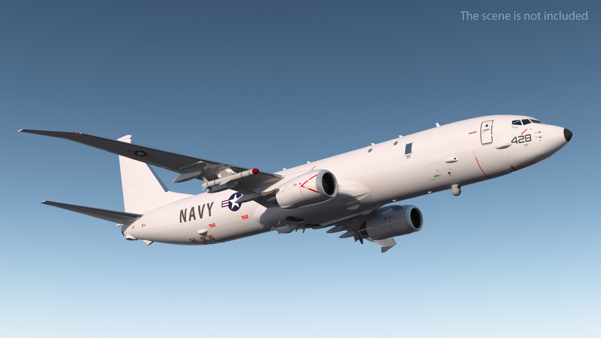 Boeing P-8 Poseidon Military Aircraft Rigged 3D model