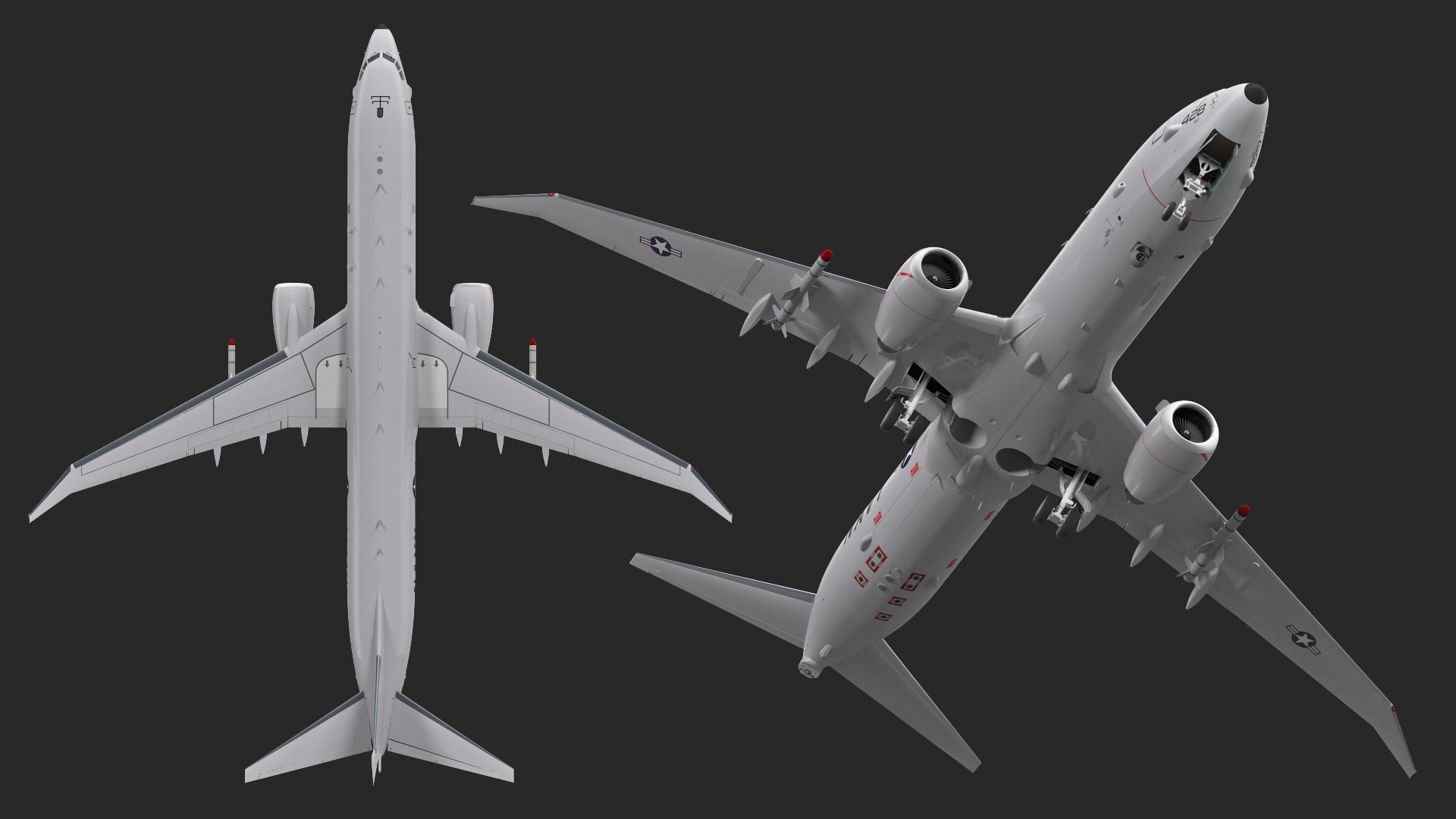 Boeing P-8 Poseidon Military Aircraft Rigged 3D model