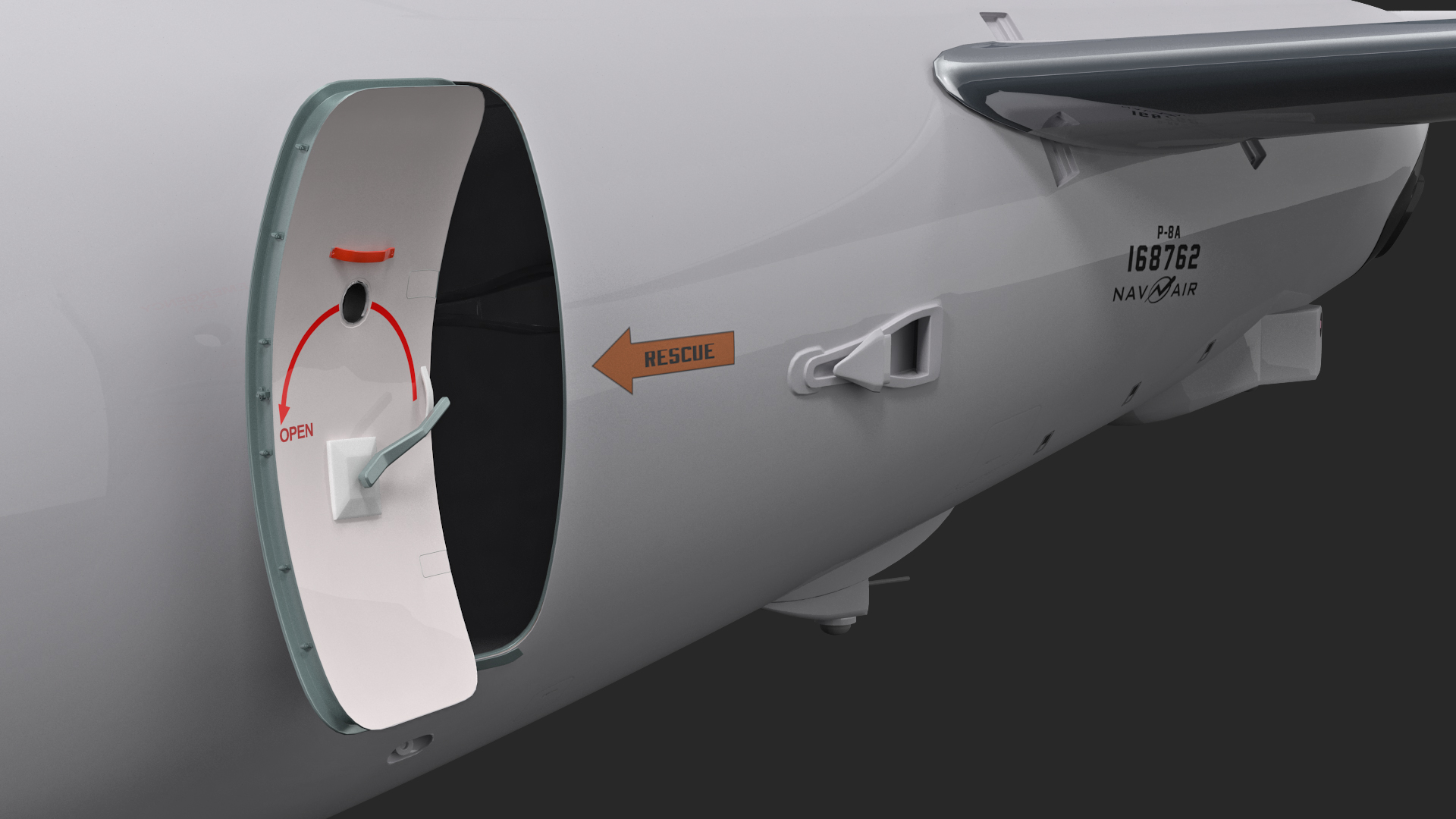 Boeing P-8 Poseidon Military Aircraft Rigged 3D model