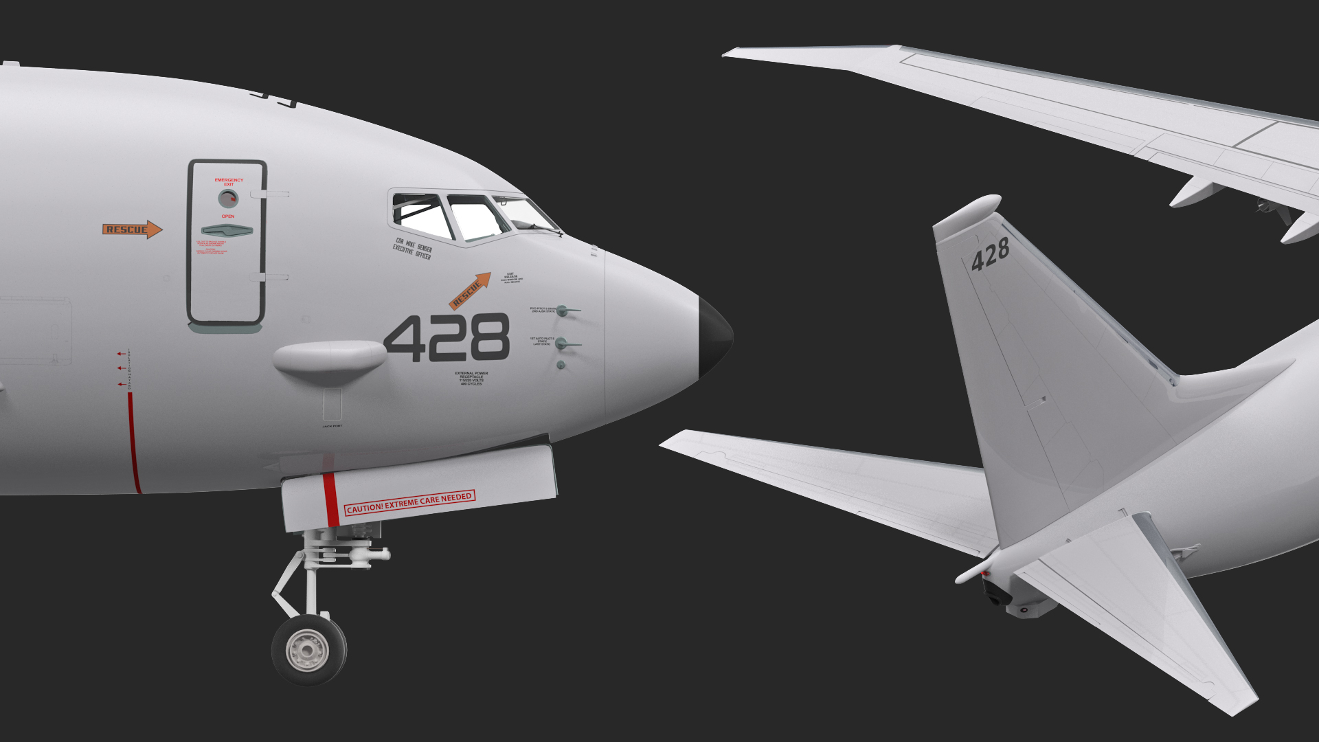 Boeing P-8 Poseidon Military Aircraft Rigged 3D model