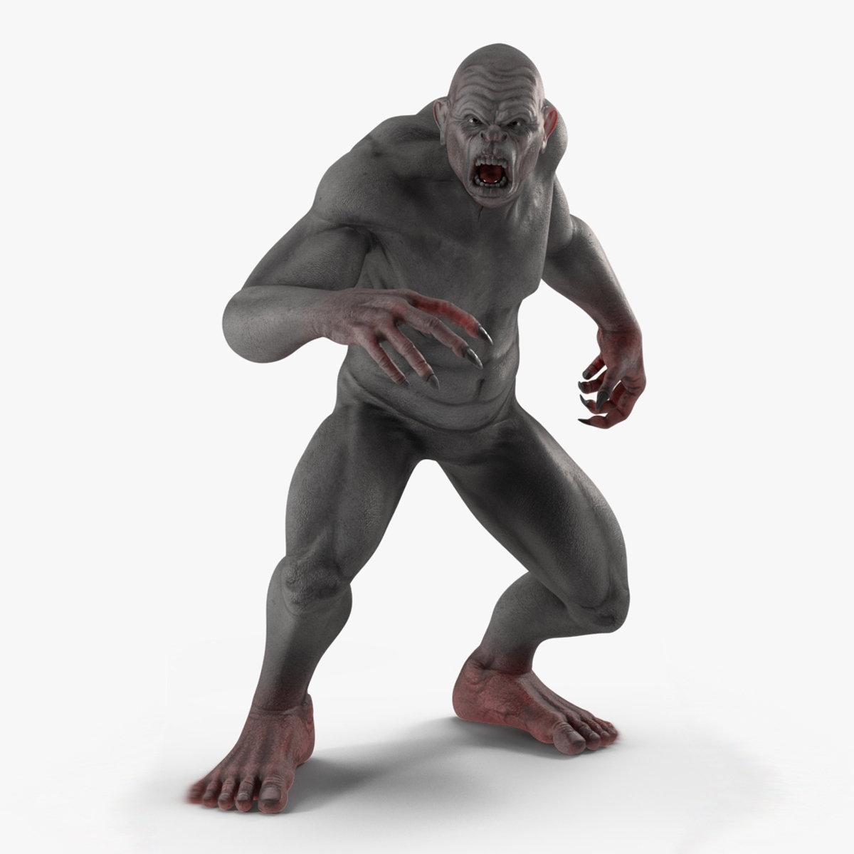 3D Grey Monster Rigged for Modo model