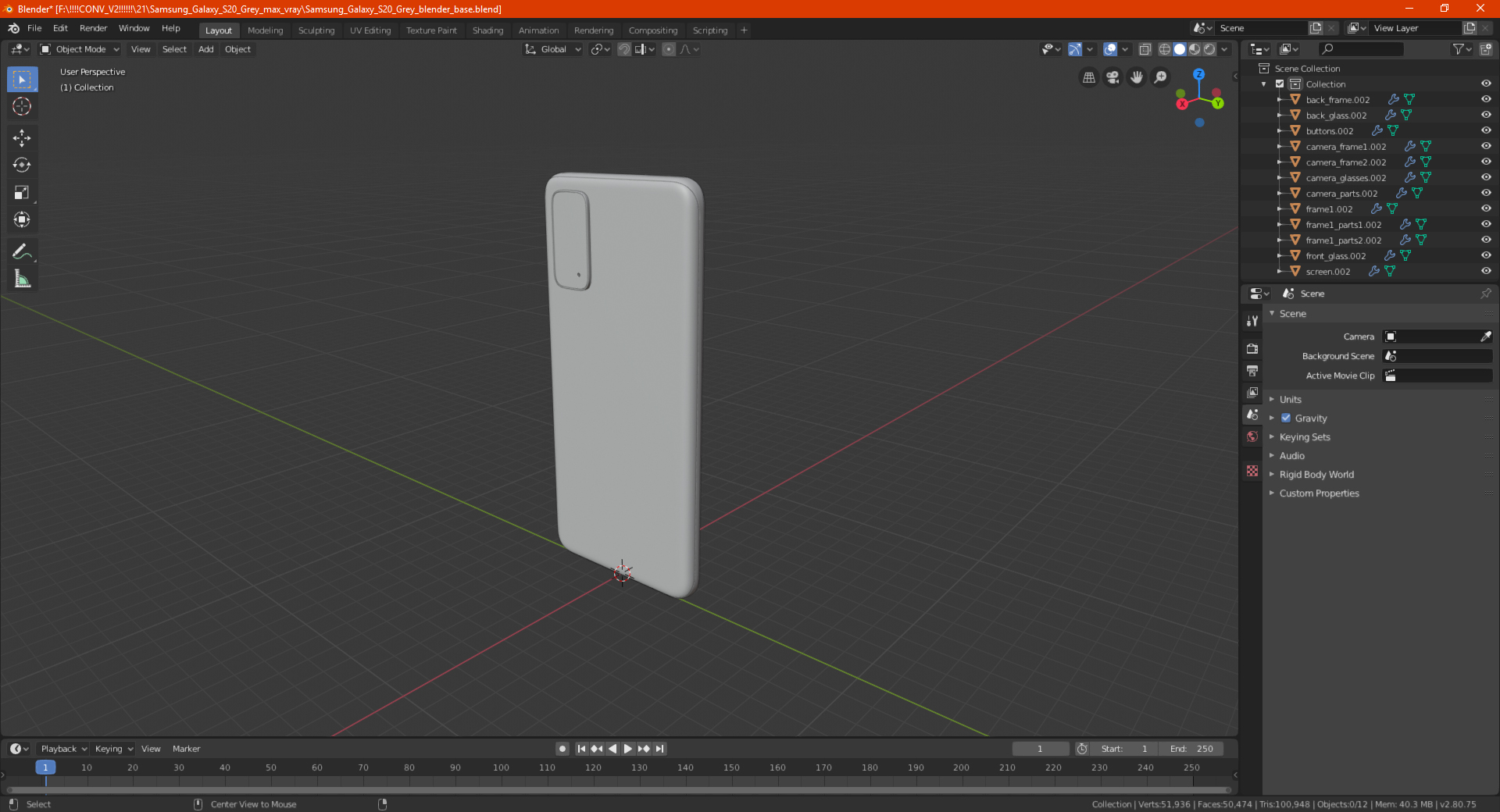 Samsung Galaxy S20 Plus Black 3D model