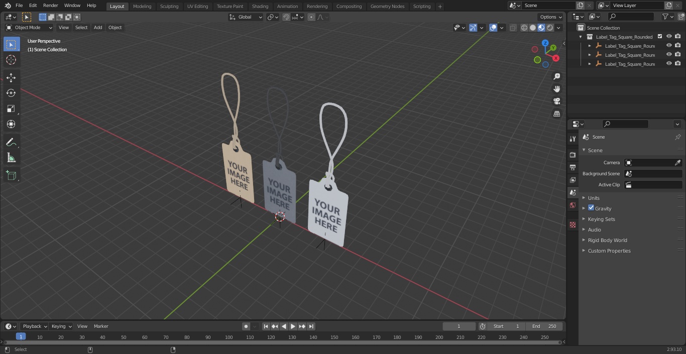 Label Tag Square Rounded 3D model