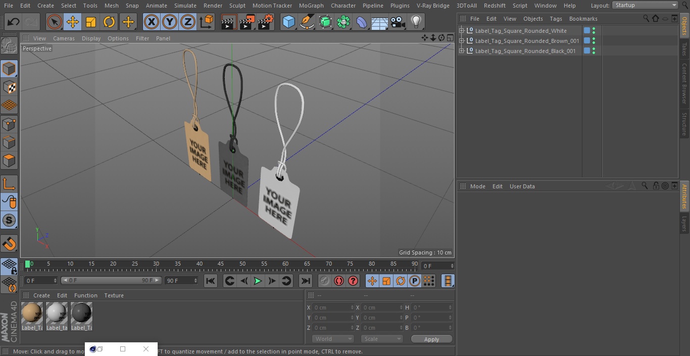 Label Tag Square Rounded 3D model