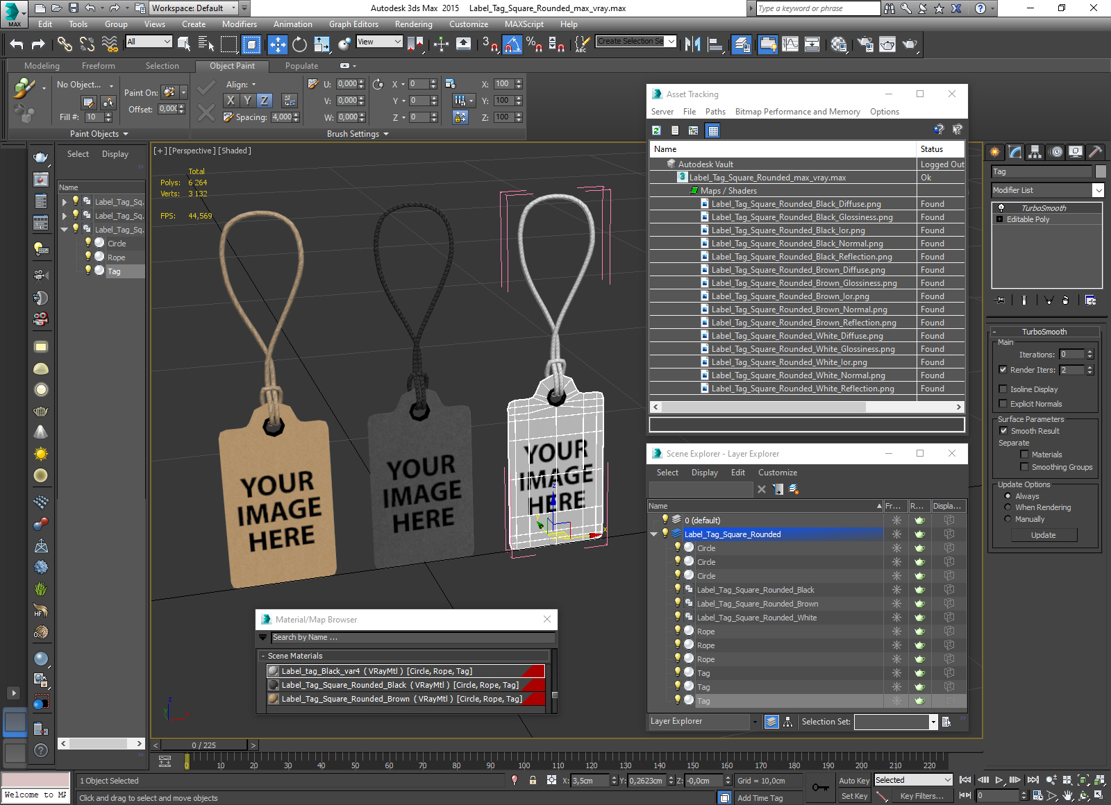 Label Tag Square Rounded 3D model