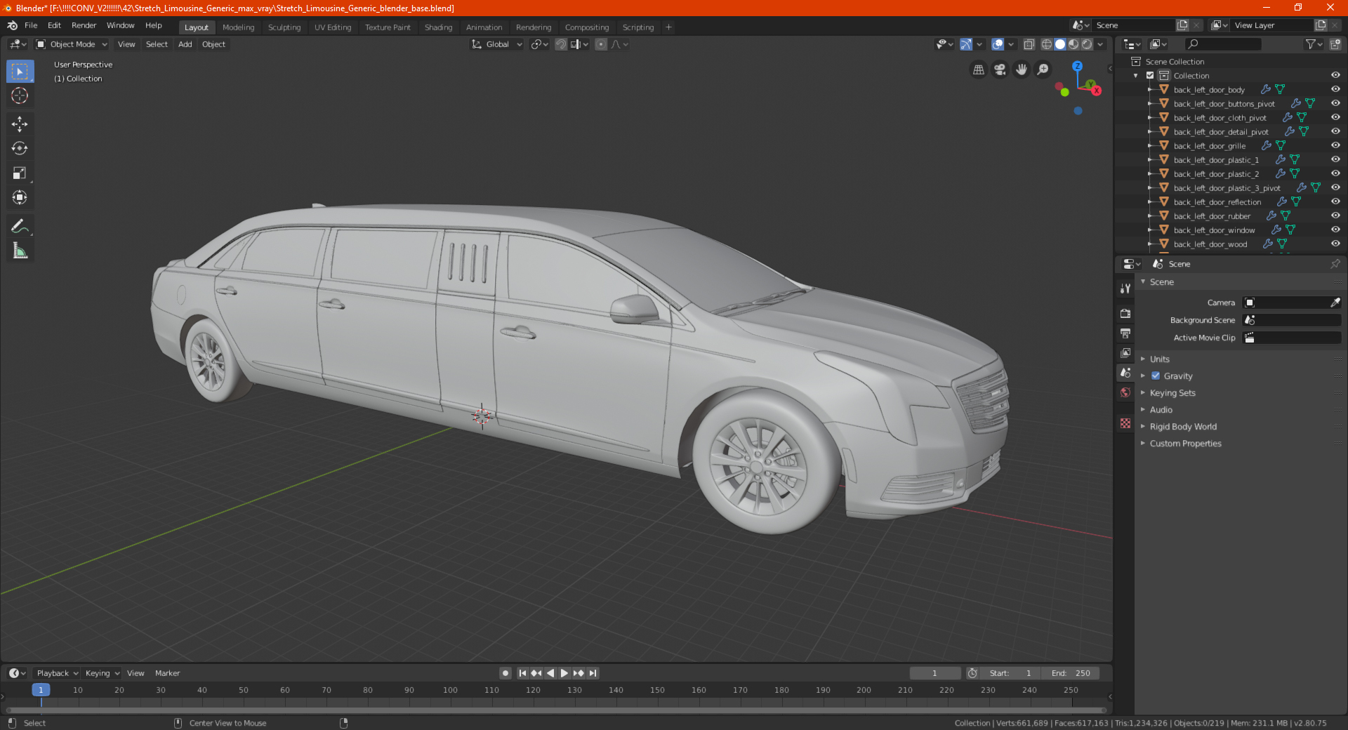 3D model Stretch Limousine Generic