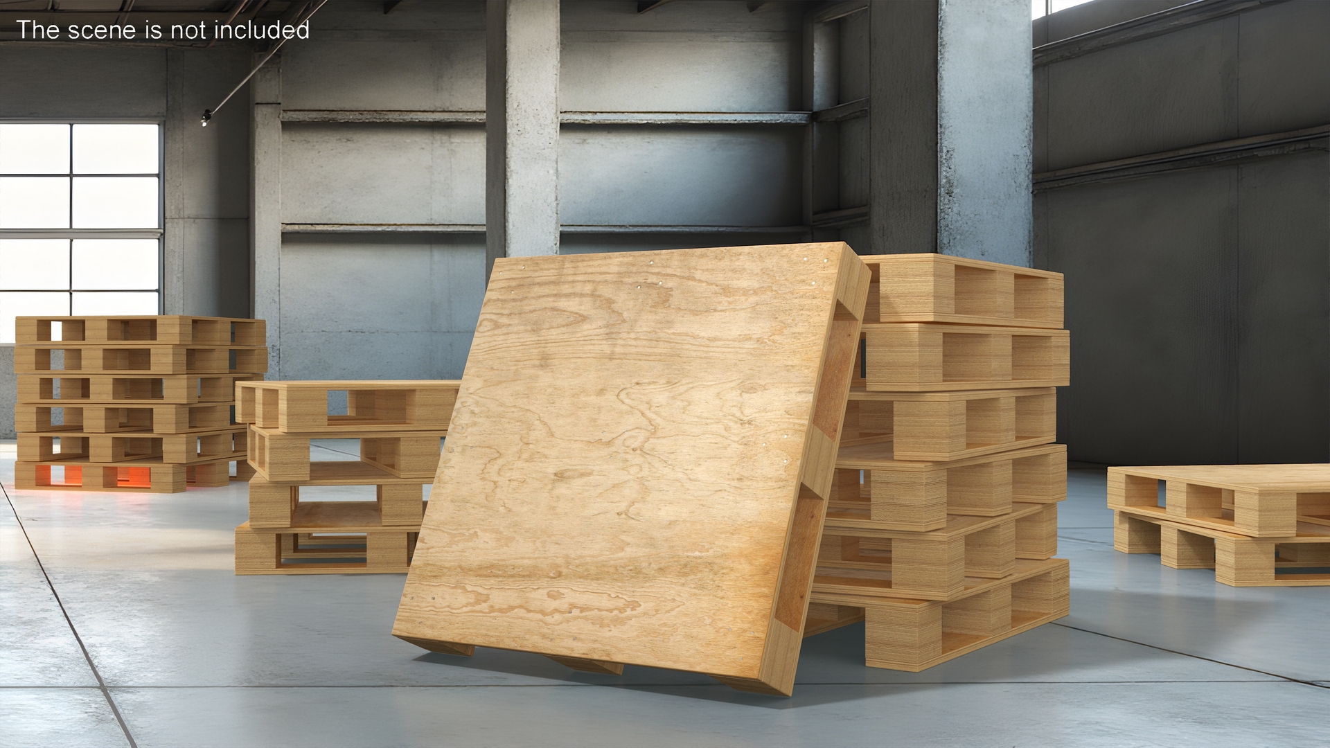 Solid Deck Wooden Pallet 3D model