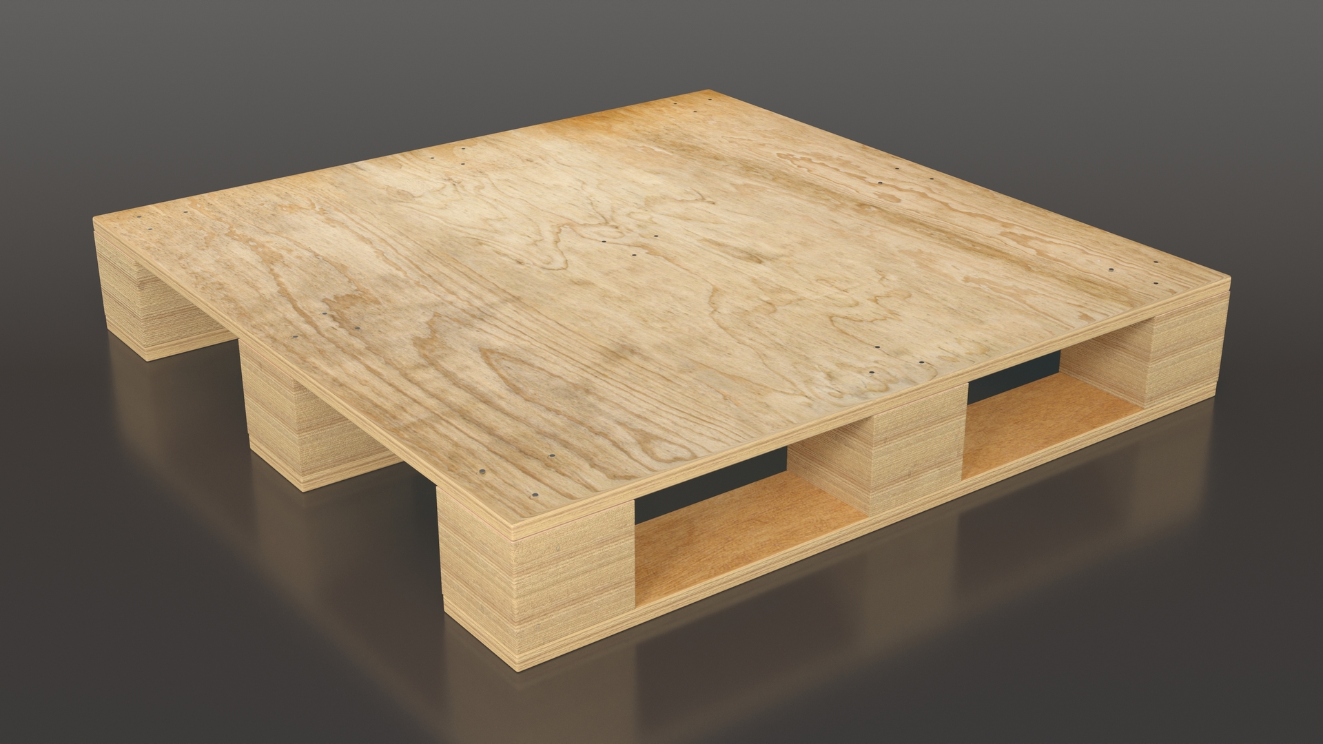 Solid Deck Wooden Pallet 3D model