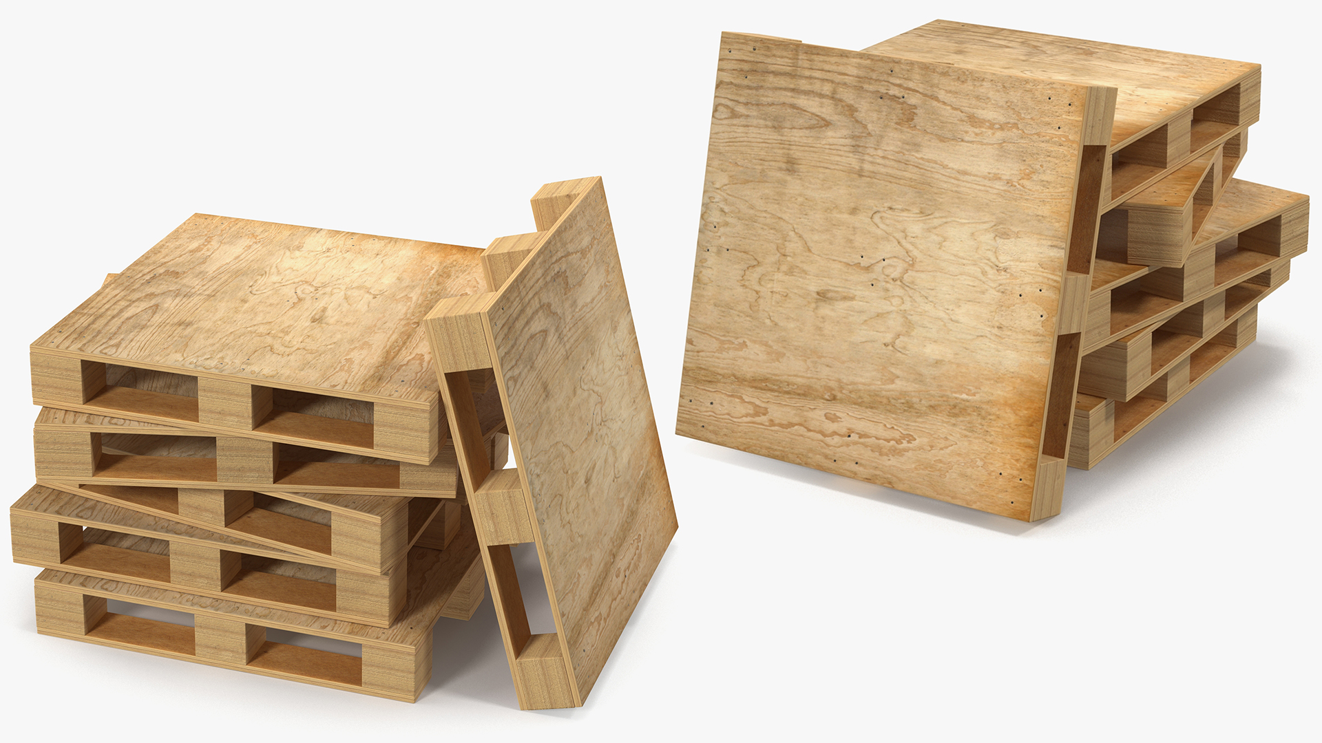 Solid Deck Wooden Pallet 3D model
