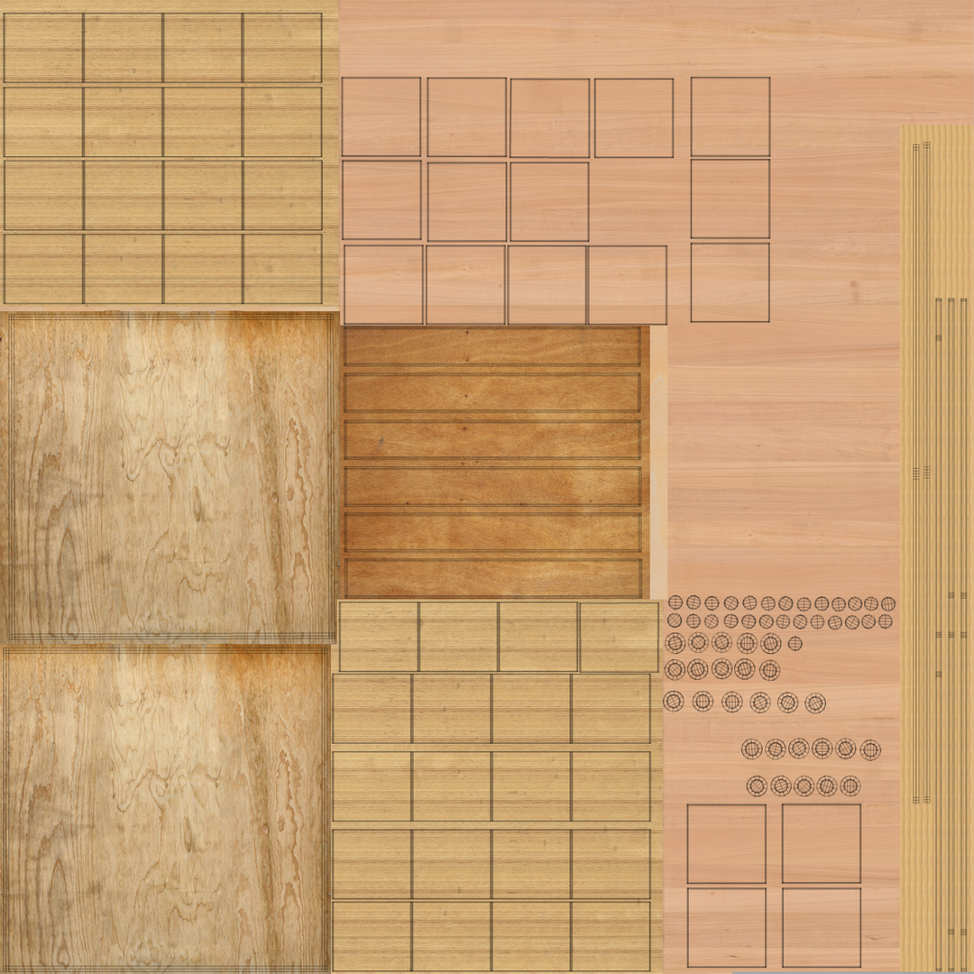 Solid Deck Wooden Pallet 3D model