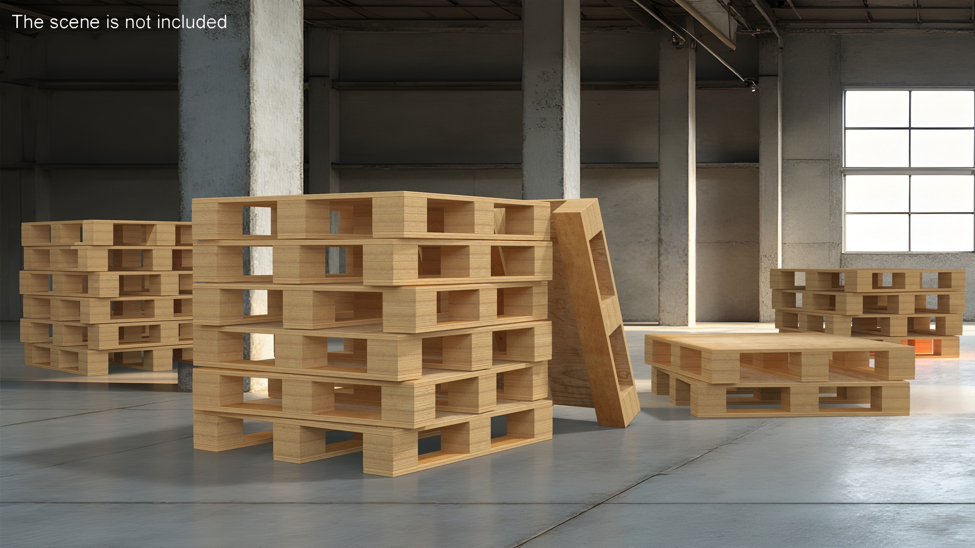 Solid Deck Wooden Pallet 3D model