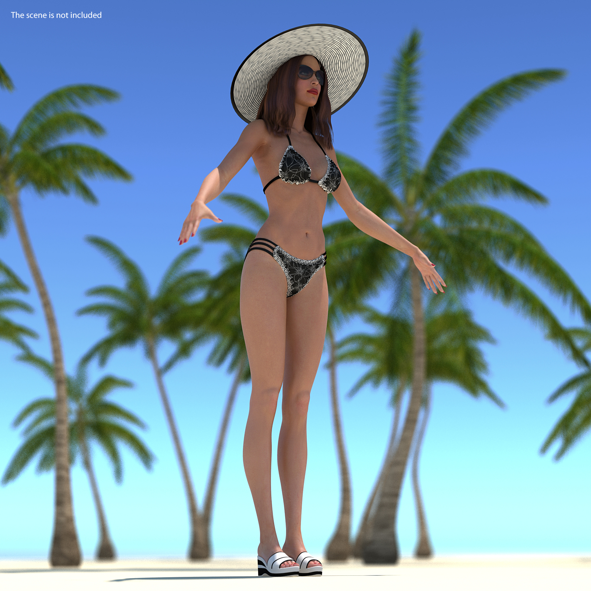 3D Bikini Girl Rigged model