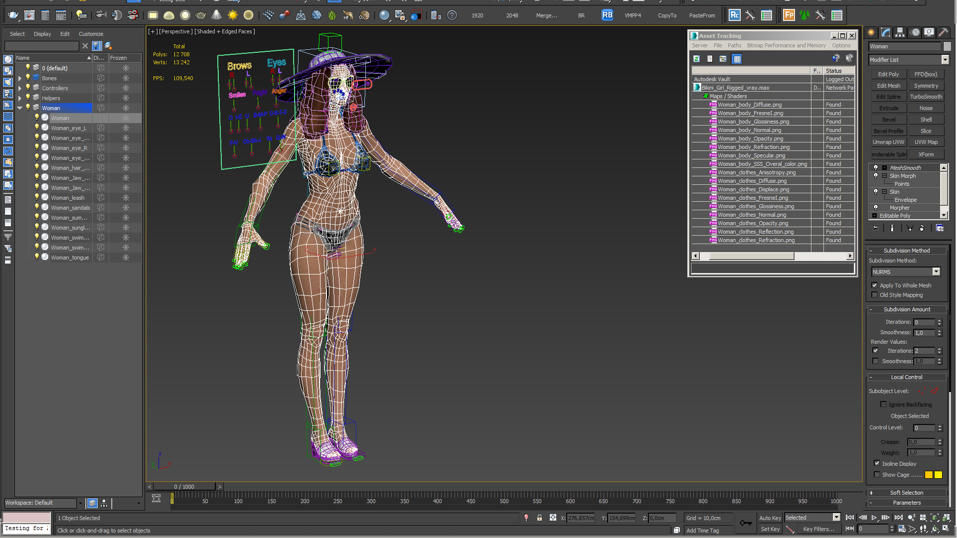 3D Bikini Girl Rigged model