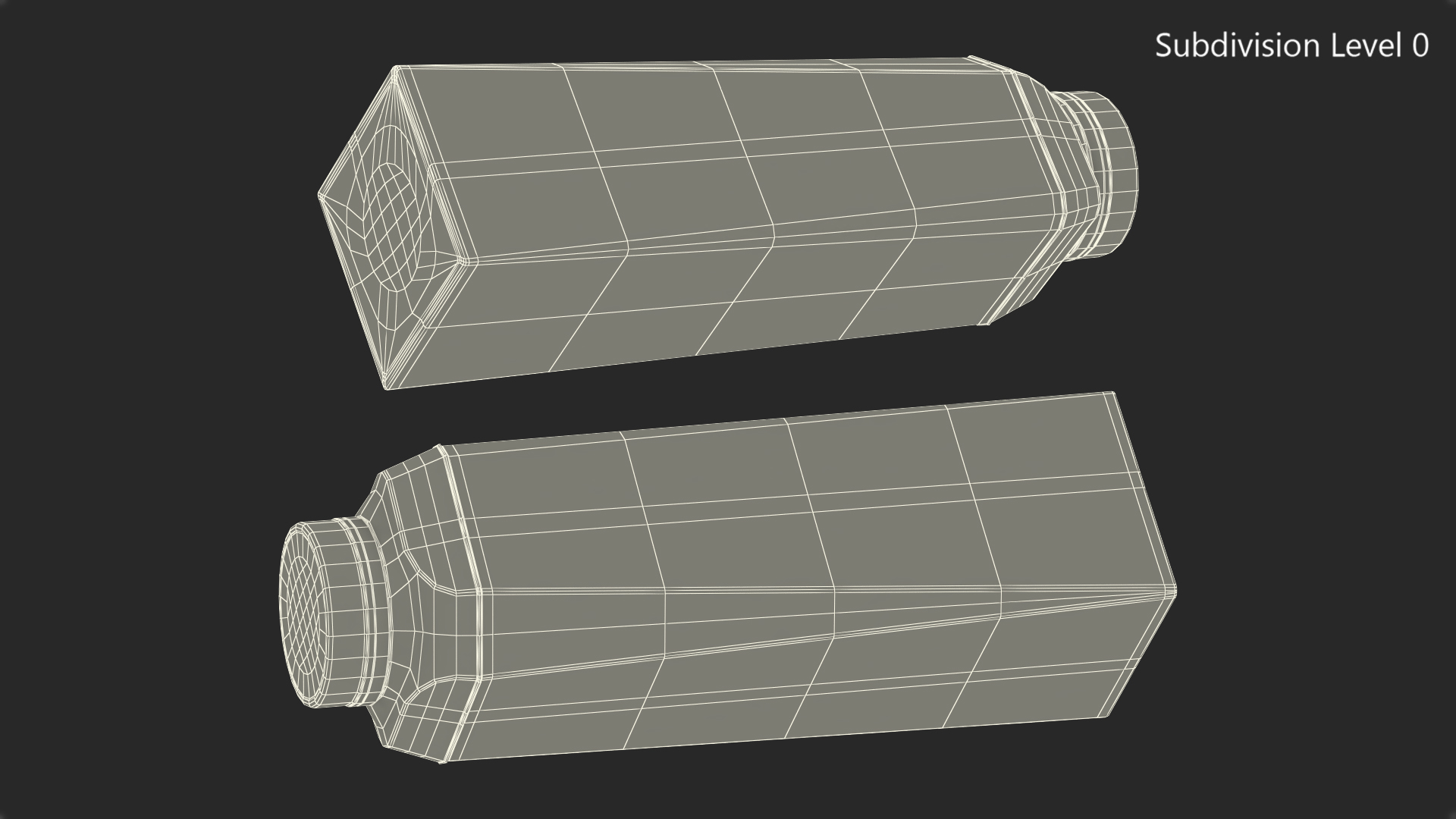 3D model Multilayered Carton Bottle Mockup Orange