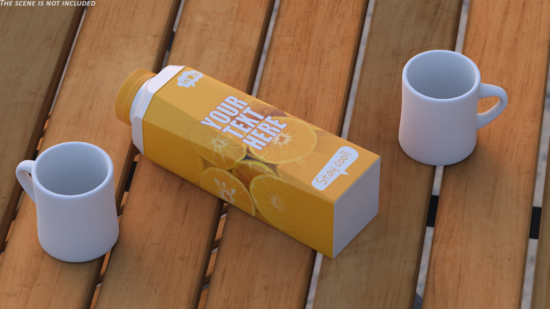 3D model Multilayered Carton Bottle Mockup Orange