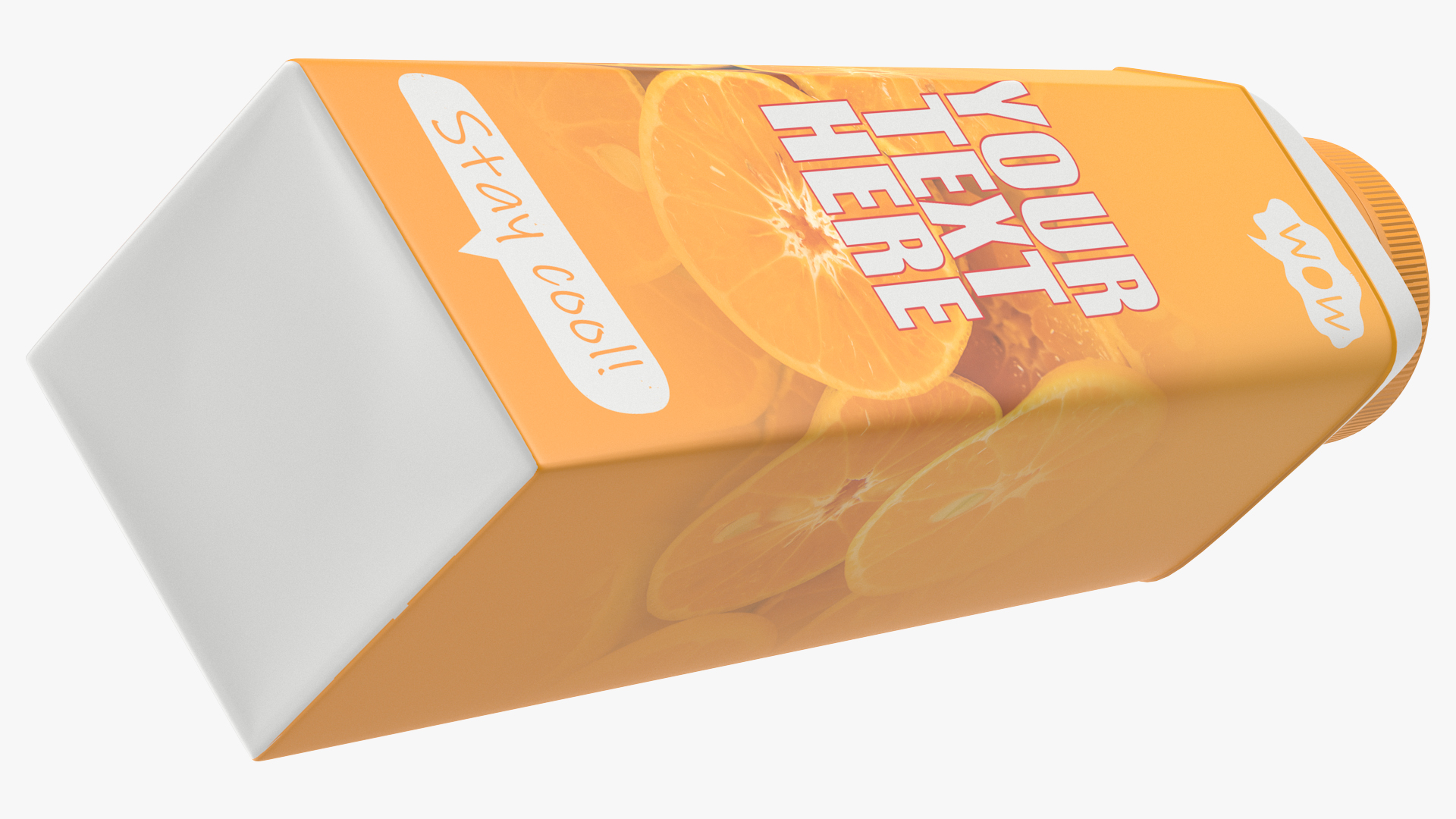 3D model Multilayered Carton Bottle Mockup Orange