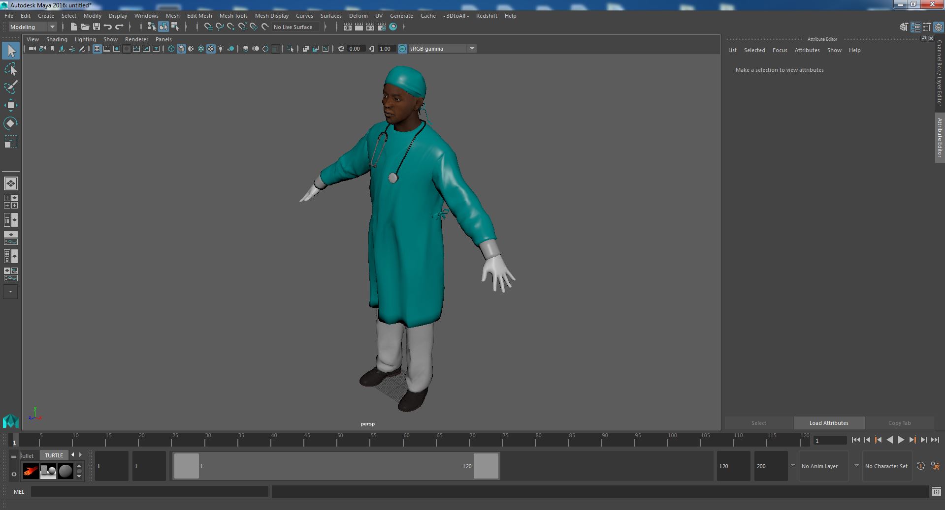 3D model African Black Male Doctor