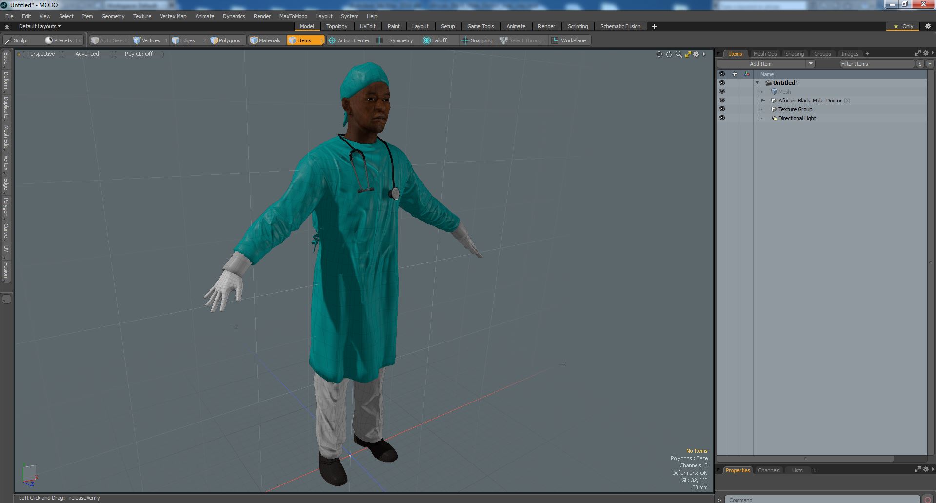 3D model African Black Male Doctor