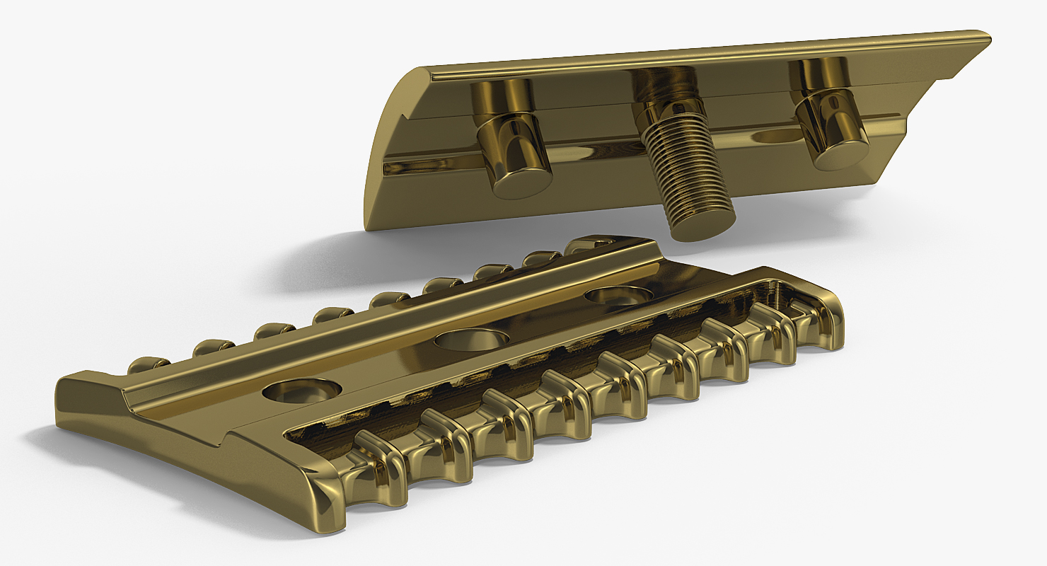 Bronze Safety Razor 3D model