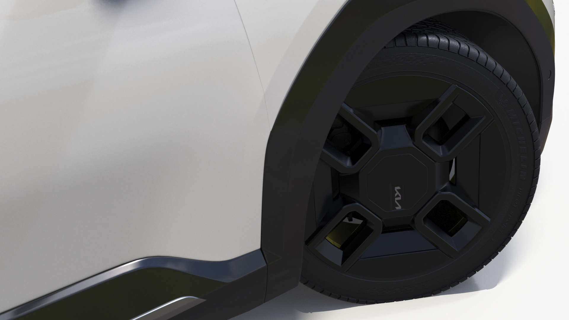 3D model KIA EV9 Luxury Electric SUV Black and White Rigged