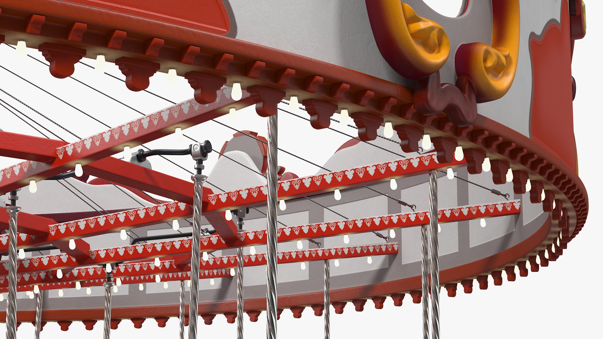 Park Carousel with Horses Rigged 3D