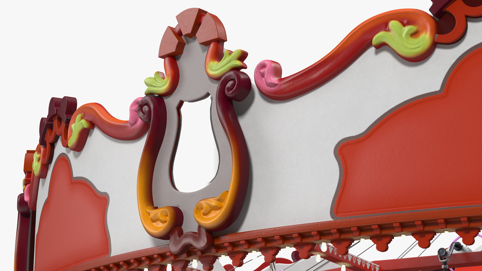 Park Carousel with Horses Rigged 3D