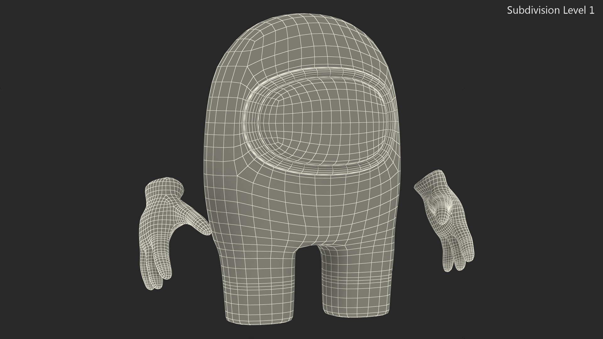 3D Among Us Yellow Character Rigged for Cinema 4D