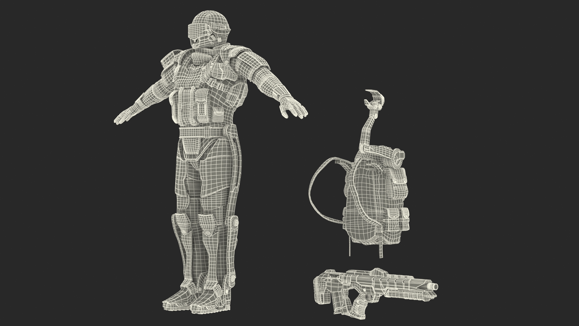 3D Futuristic Exoskeleton Armor model