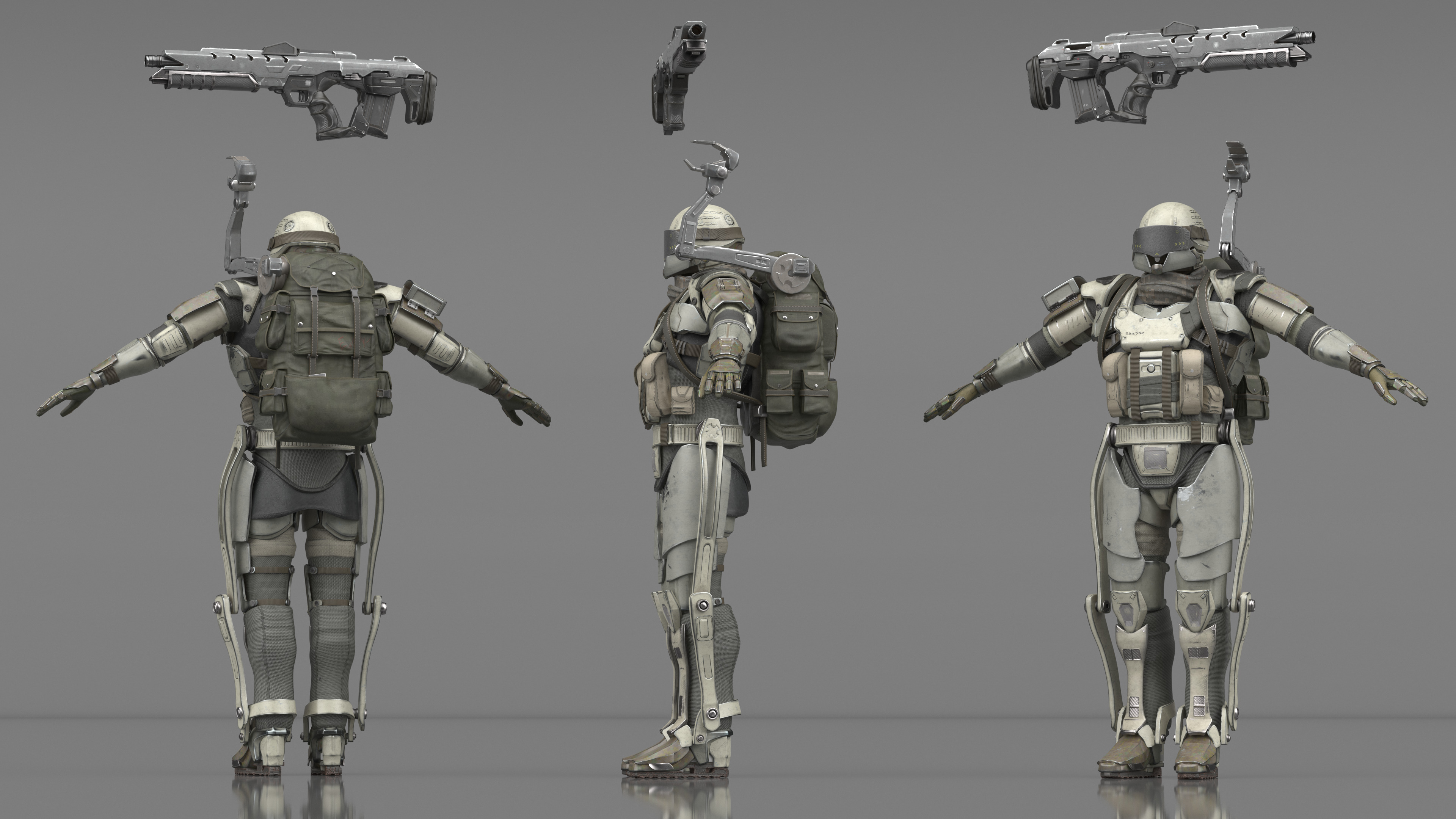 3D Futuristic Exoskeleton Armor model