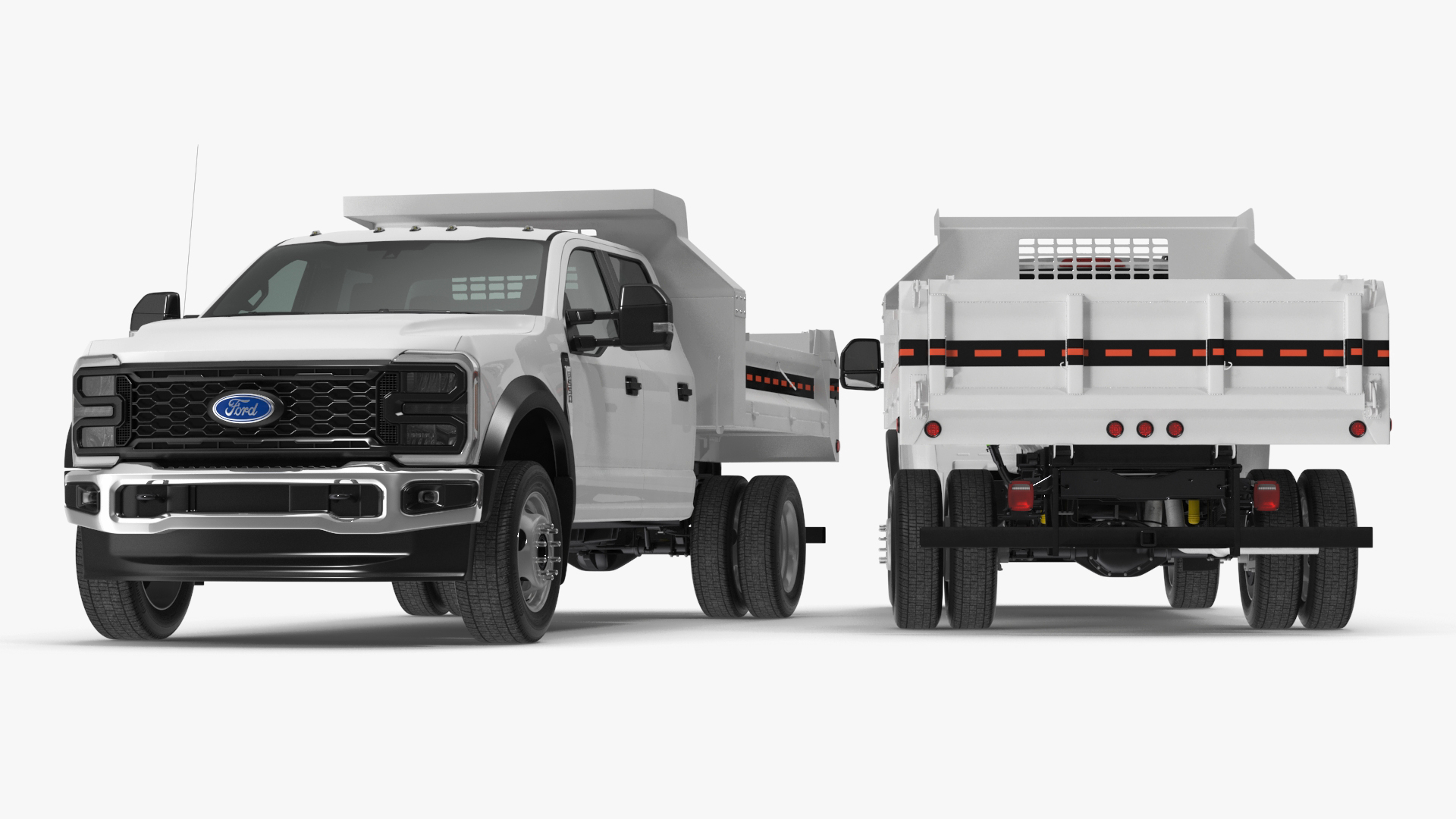 Ford F550 Super Duty Dump White 2023 Simple Interior 3D