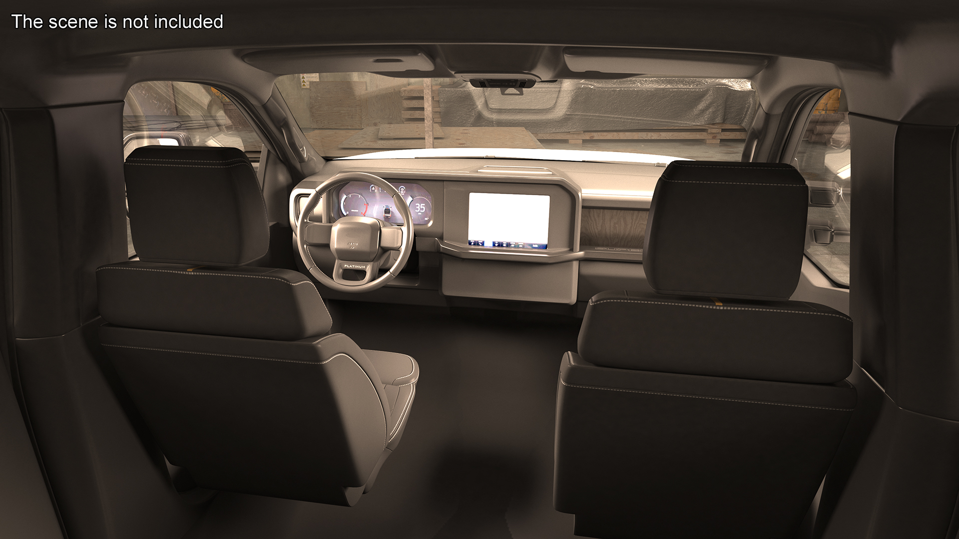 Ford F550 Super Duty Dump White 2023 Simple Interior 3D